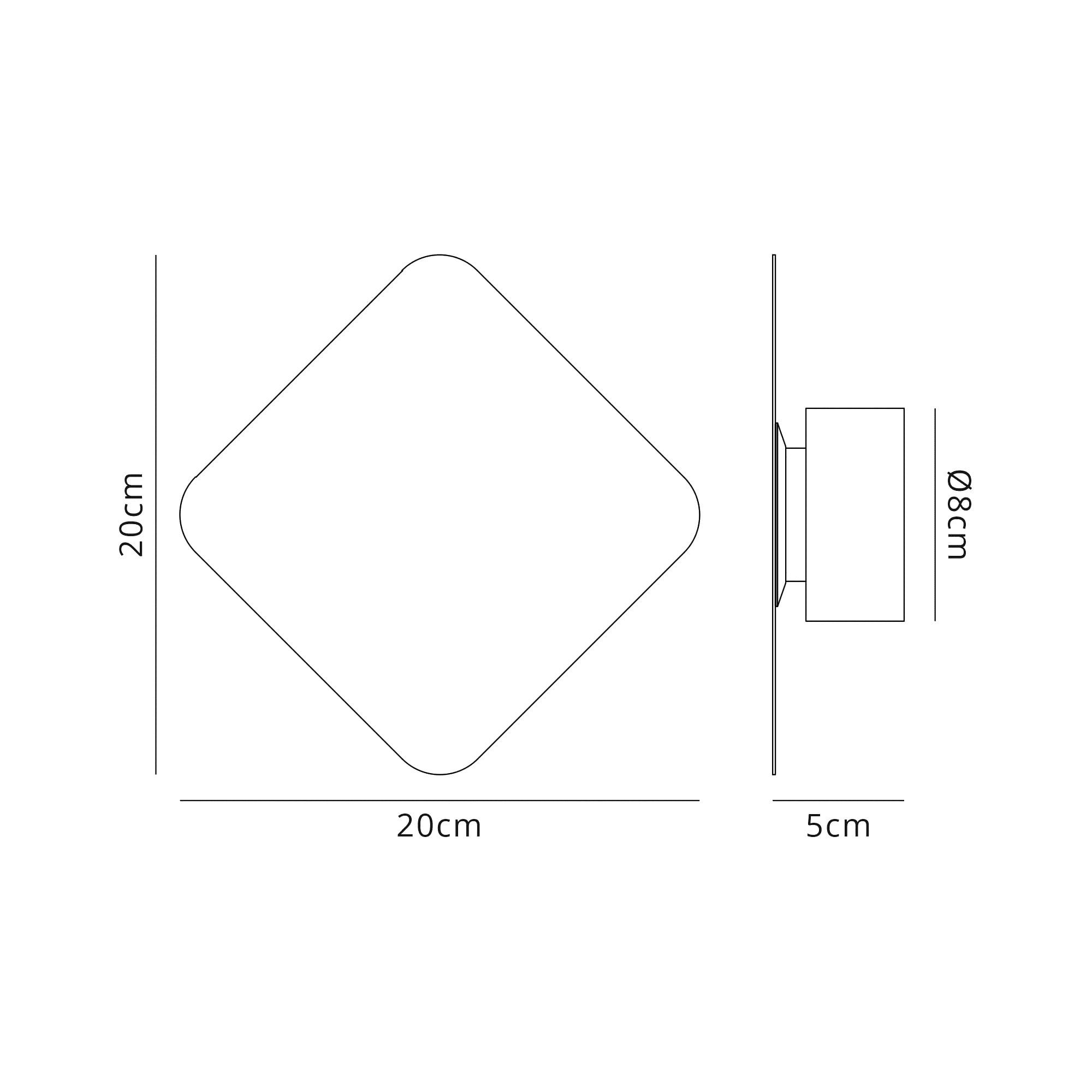 Fabula Kingsley Magnetic Base LED Wall Lamp - 15cm Diamond - Sand White