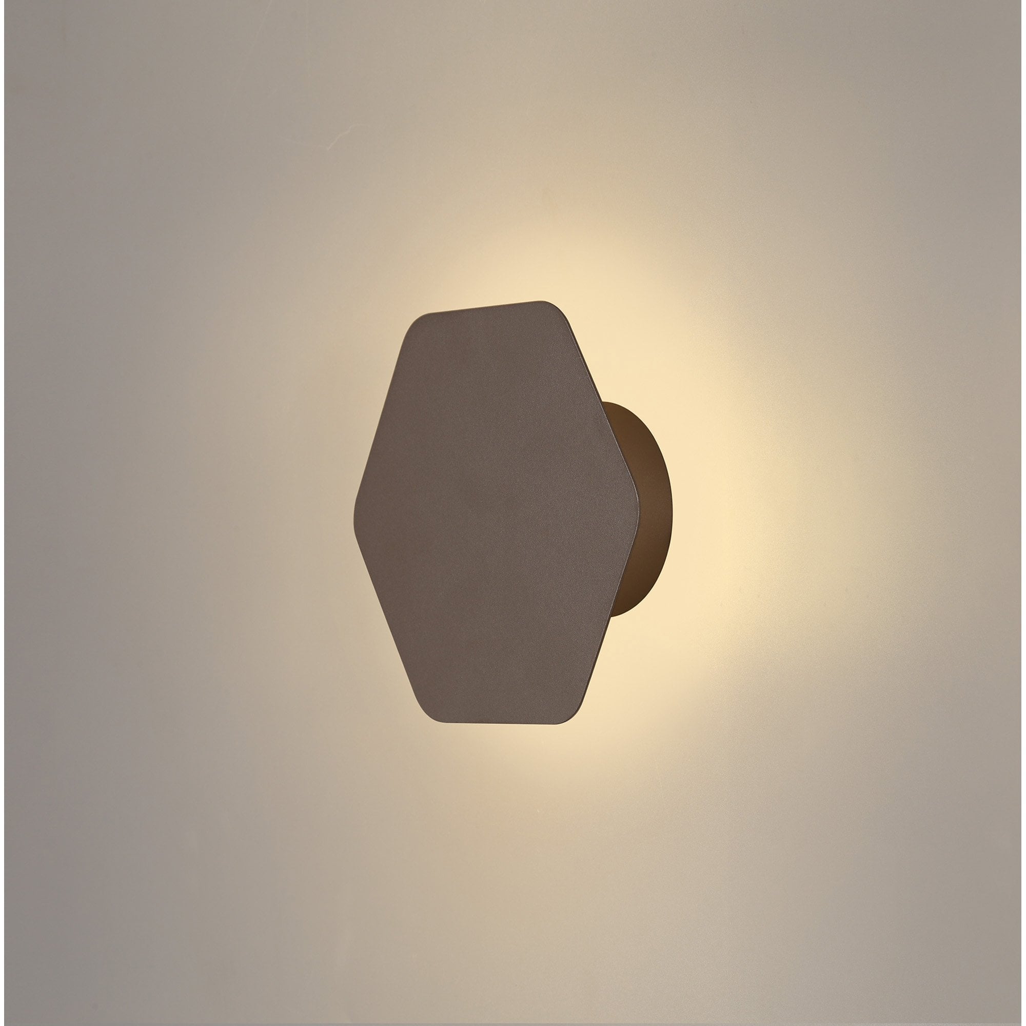 Fabula Kingsley Magnetic Base LED Wall Lamp - 15cm Horizontal Hexagonal - Coffee