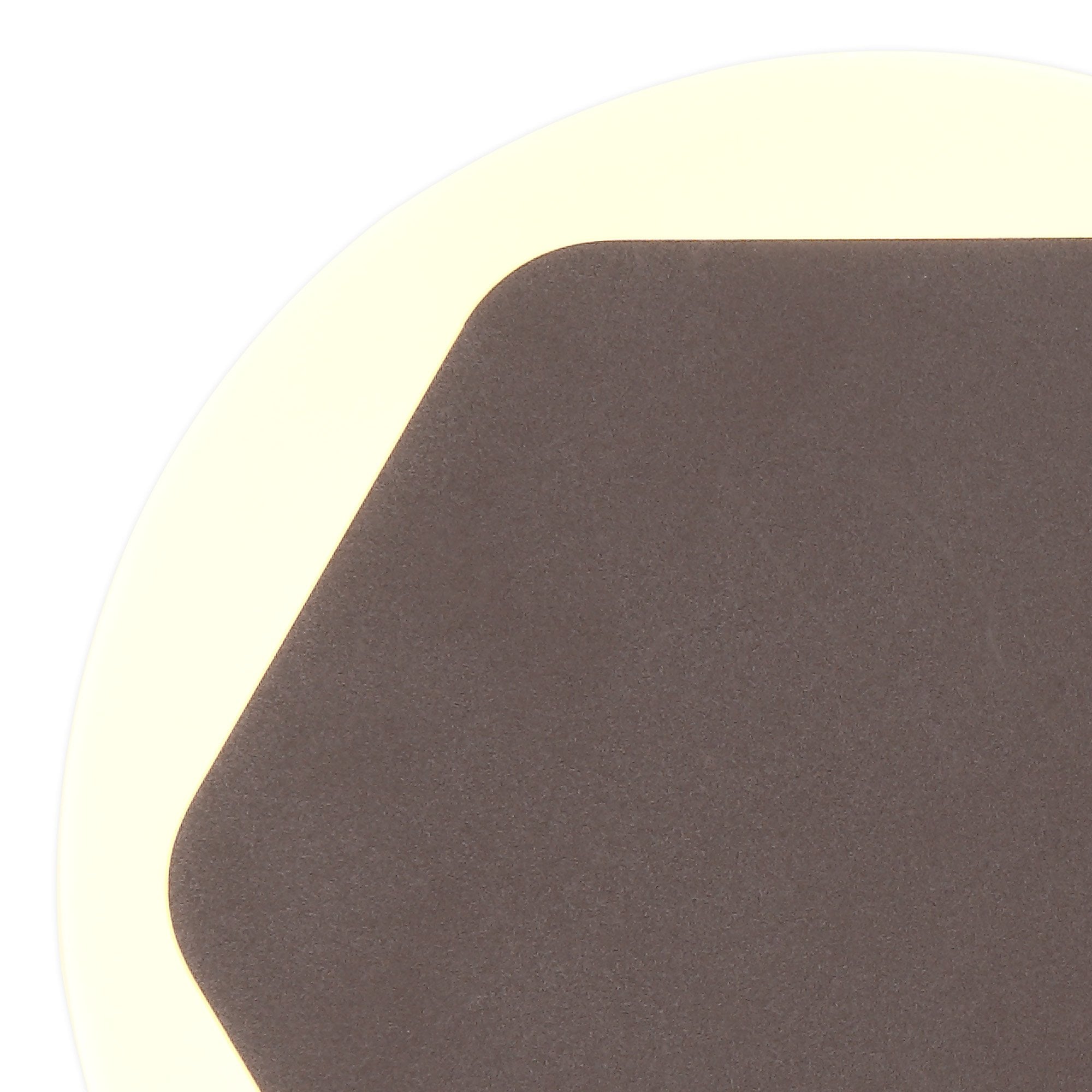 Fabula Kingsley Magnetic Base LED Wall Lamp - 15cm Horizontal Hexagonal / 19cm Round - Central - Coffee & Acrylic Frosted Diffuser