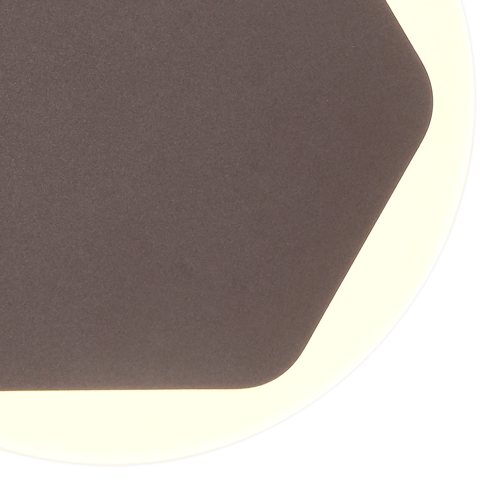 Fabula Kingsley Magnetic Base LED Wall Lamp - 15cm Horizontal Hexagonal / 19cm Round - Central - Coffee & Acrylic Frosted Diffuser