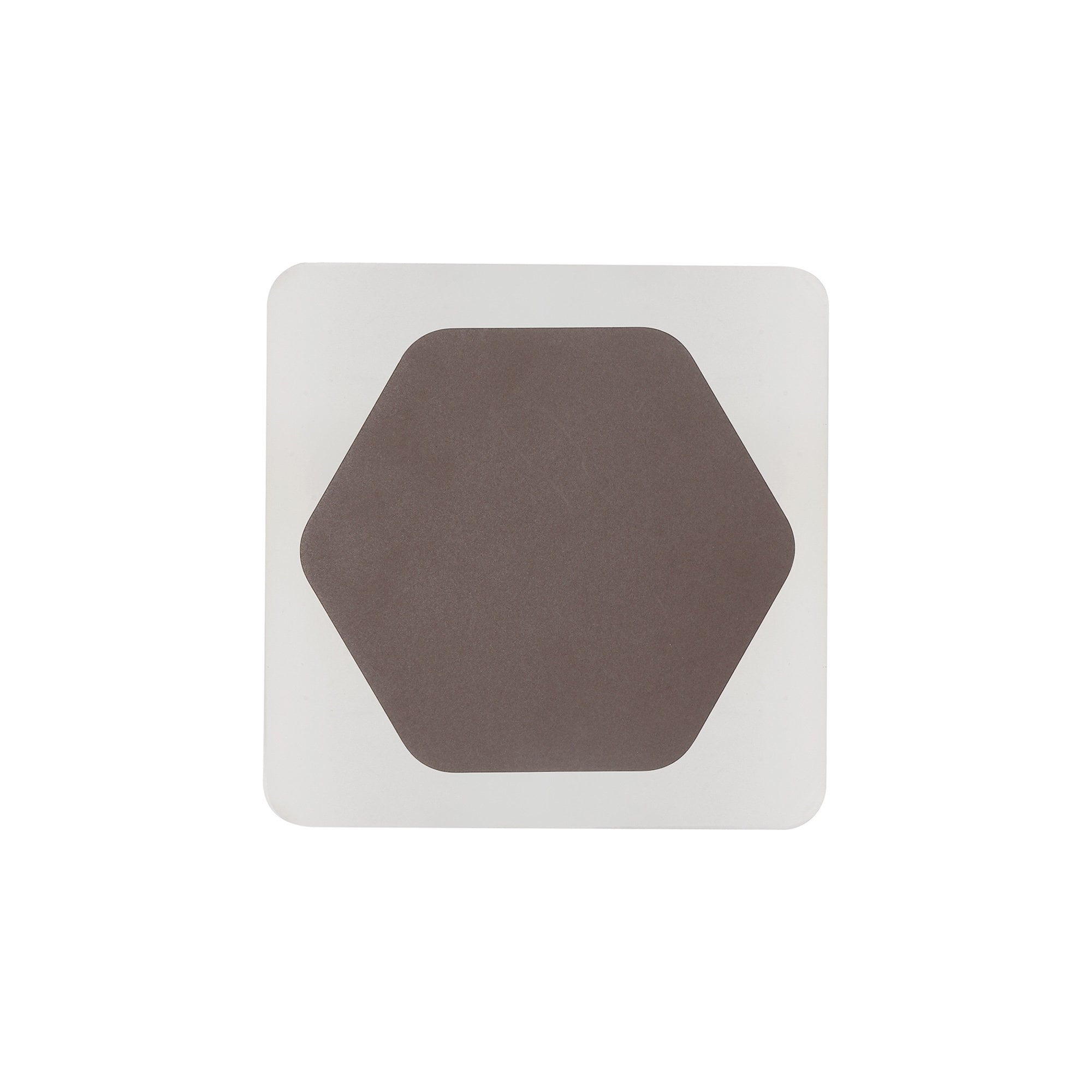 Fabula Kingsley Magnetic Base LED Wall Lamp - 15cm Horizontal Hexagonal / 19cm Square - Central - Coffee & Acrylic Frosted Diffuser