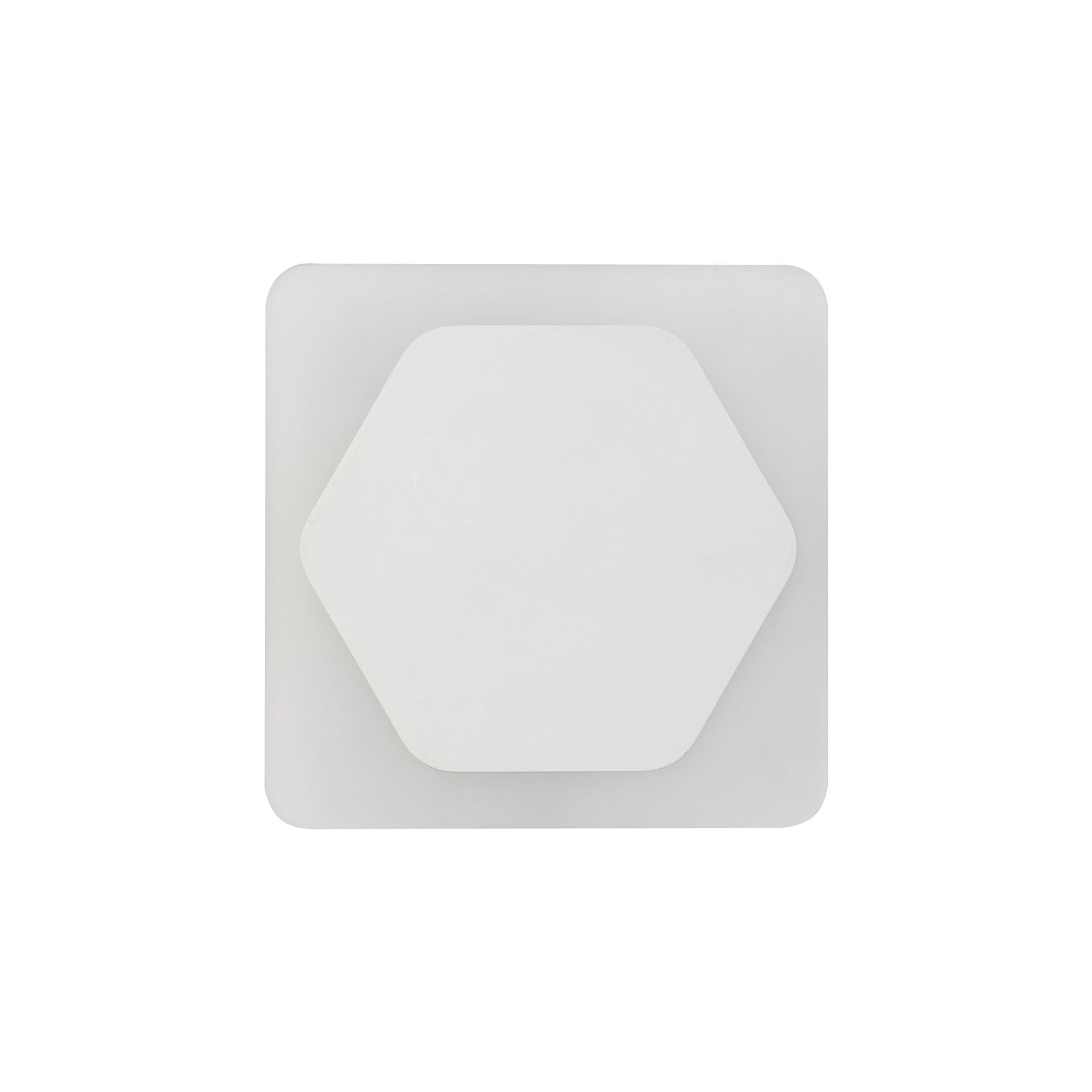 Fabula Kingsley Magnetic Base LED Wall Lamp - 15cm Horizontal Hexagonal / 19cm Square - Central - Sand White & Acrylic Frosted Diffuser