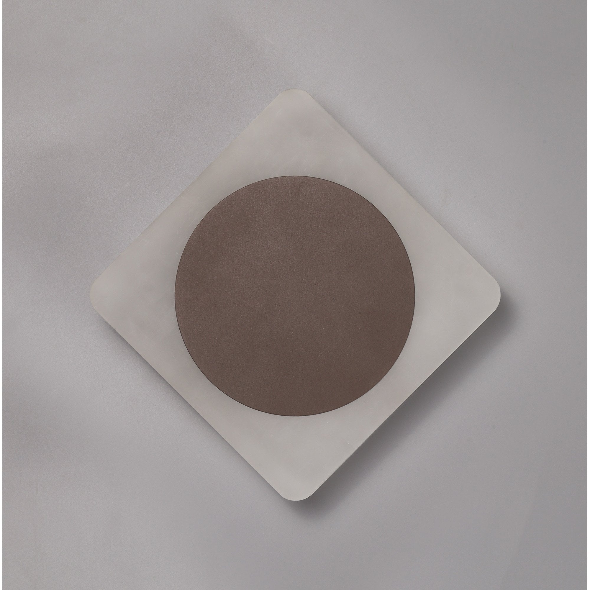 Fabula Kingsley Magnetic Base LED Wall Lamp - 15cm Round 19cm Diamond - Central - Coffee & Acrylic Frosted Diffuser