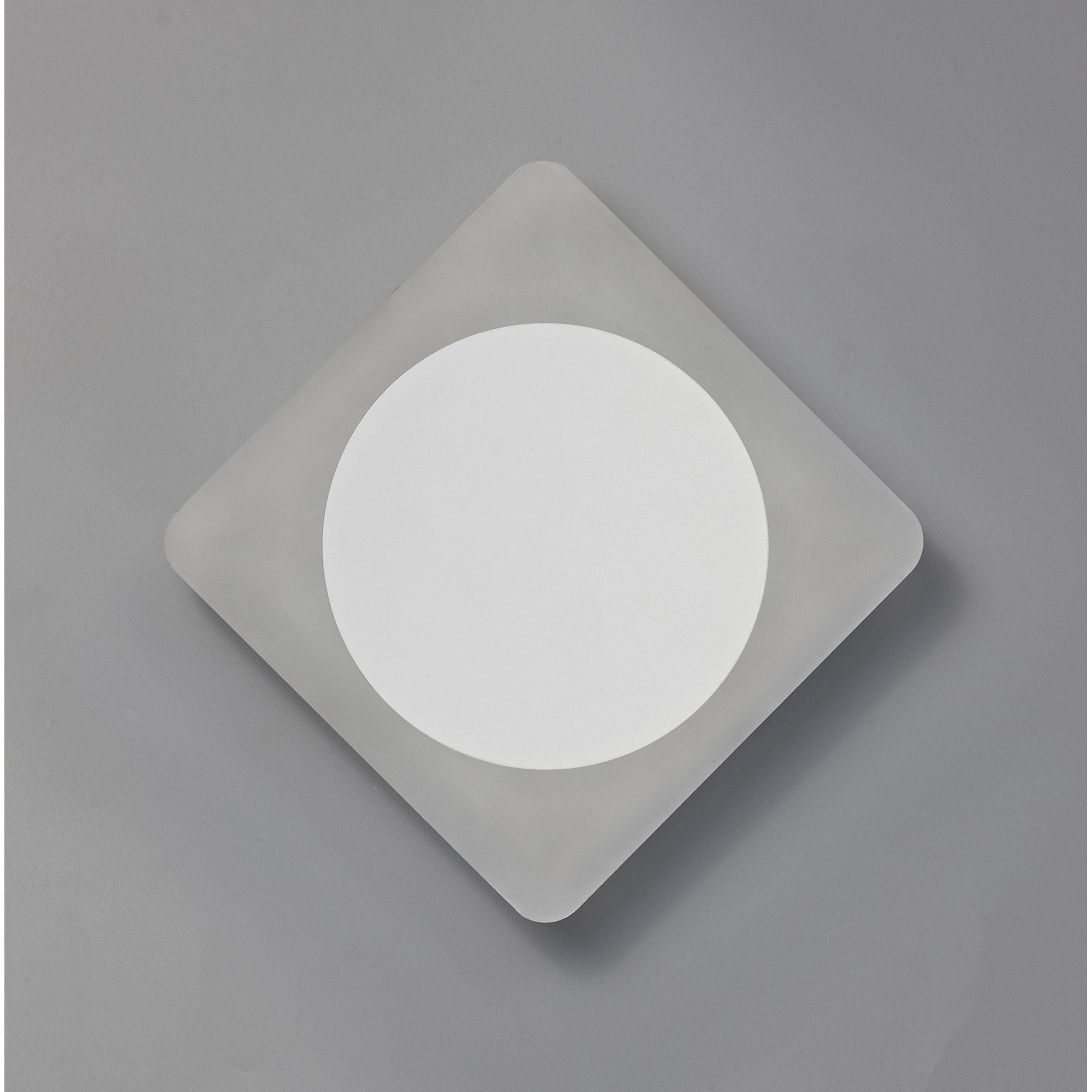 Fabula Kingsley Magnetic Base LED Wall Lamp - 15cm Round 19cm Diamond - Central - Sand White & Acrylic Frosted Diffuser