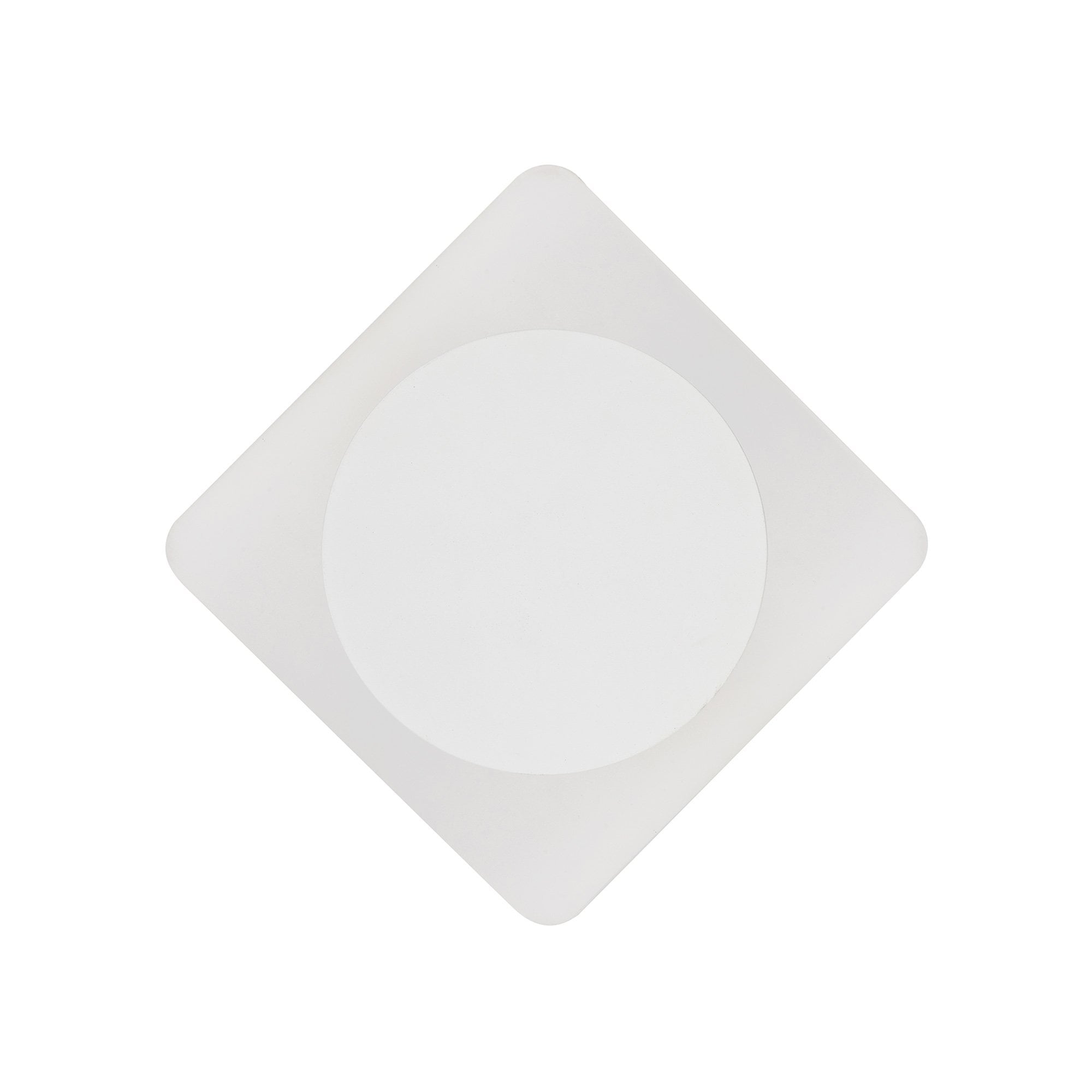 Fabula Kingsley Magnetic Base LED Wall Lamp - 15cm Round 19cm Diamond - Central - Sand White & Acrylic Frosted Diffuser