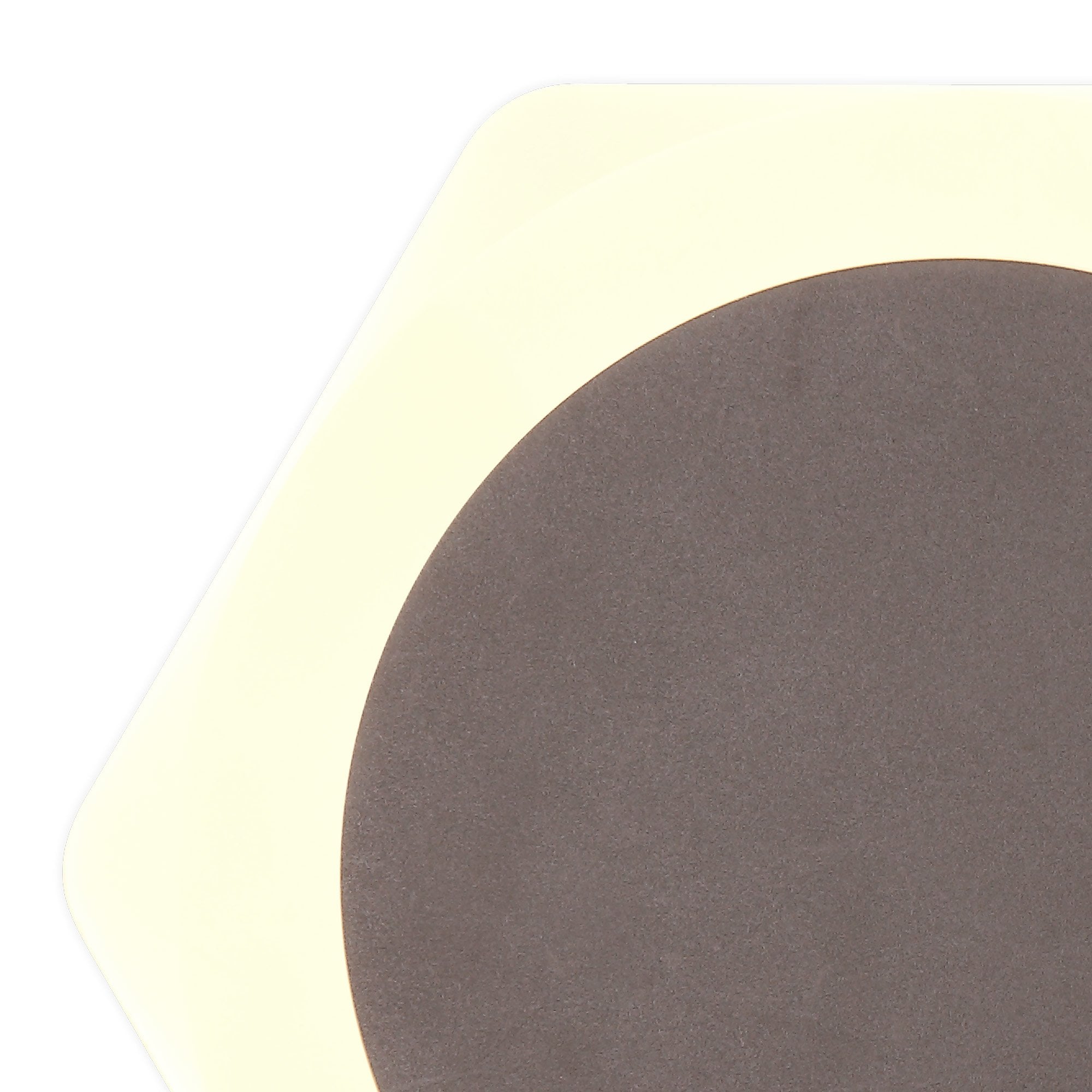 Fabula Kingsley Magnetic Base LED Wall Lamp - 15cm Round 19cm Horizontal Hexagonal - Central - Coffee & Acrylic Frosted Diffuser