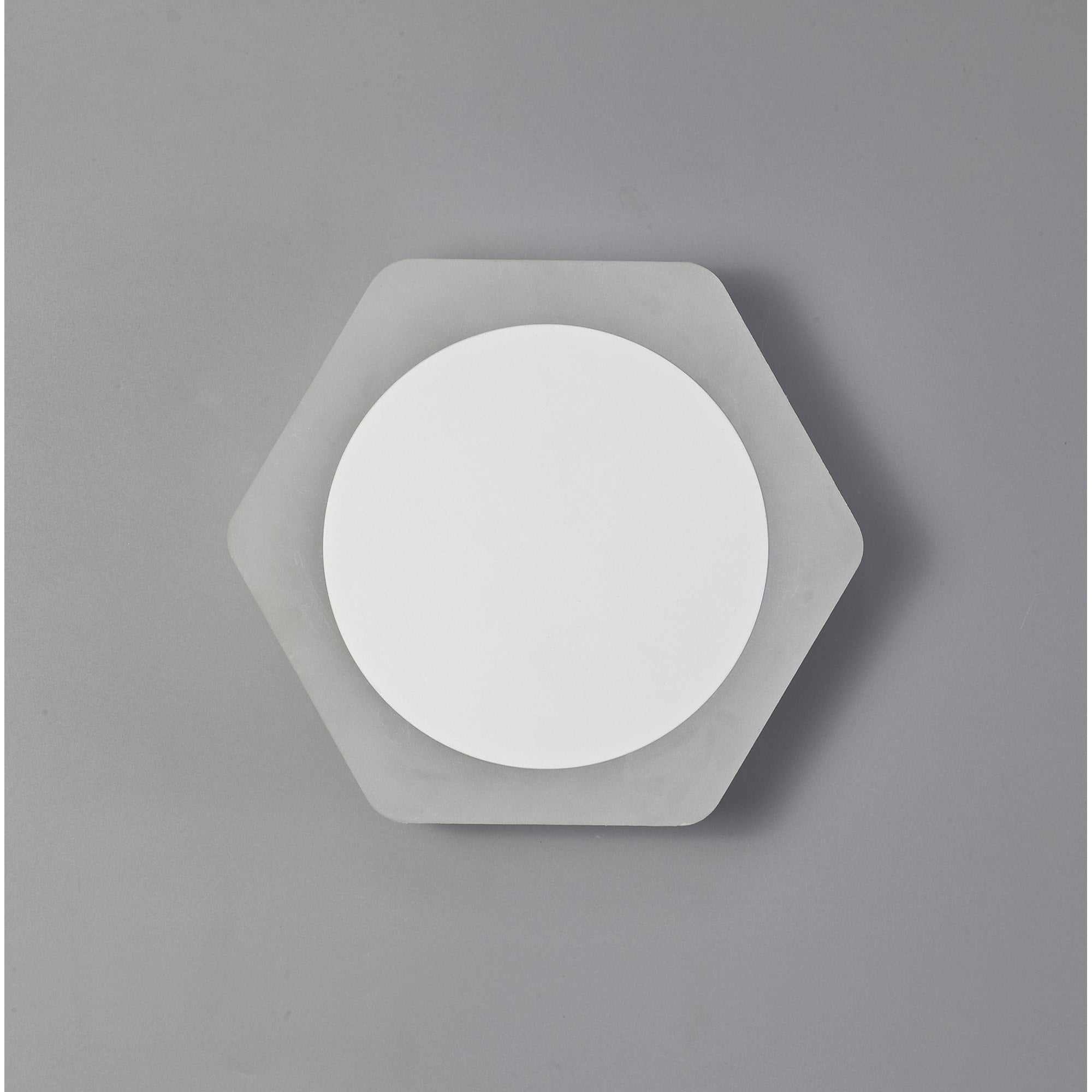 Fabula Kingsley Magnetic Base LED Wall Lamp - 15cm Round 19cm Horizontal Hexagonal - Central - Sand White & Acrylic Frosted Diffuser