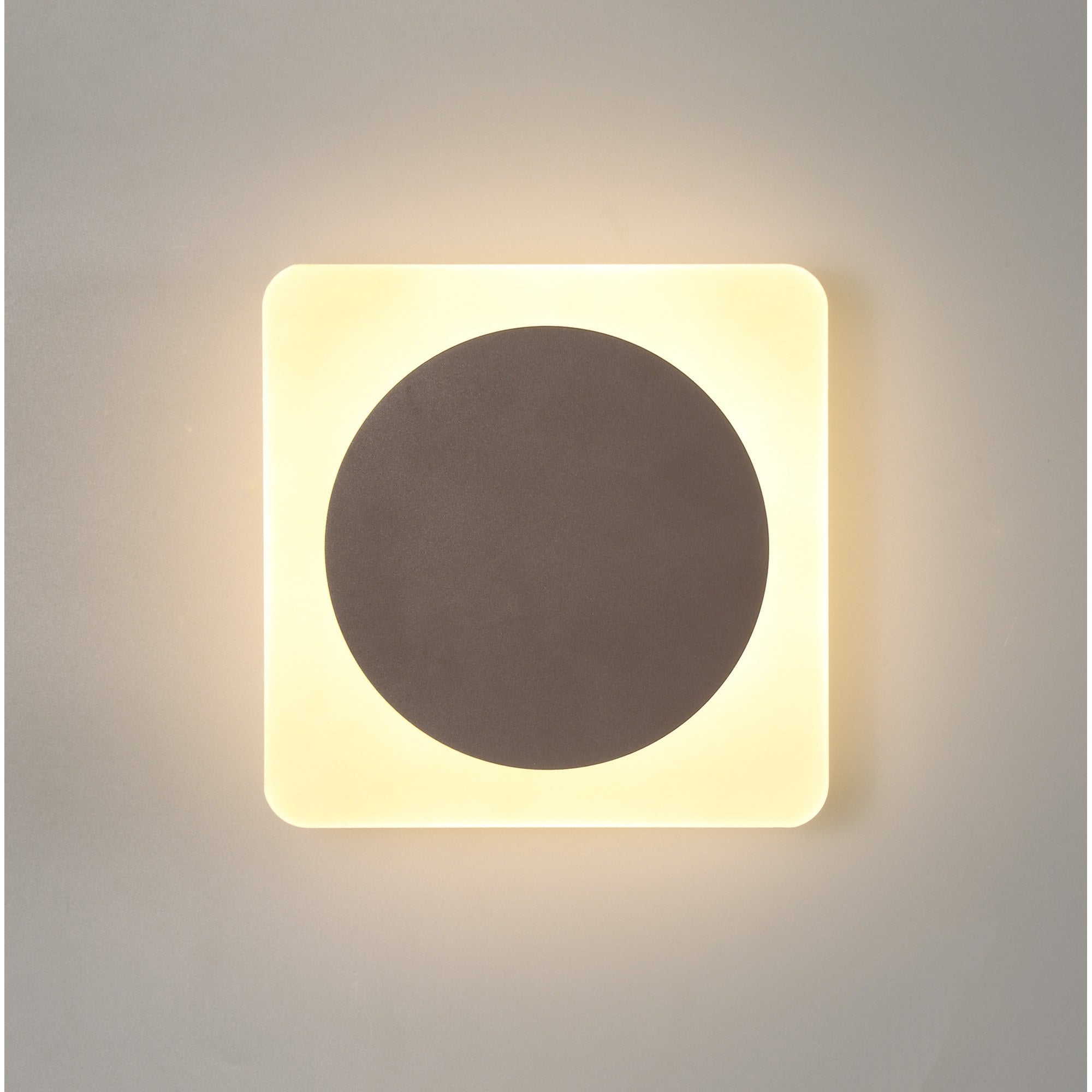 Fabula Kingsley Magnetic Base LED Wall Lamp - 15cm Round 19cm Square - Central - Coffee & Acrylic Frosted Diffuser