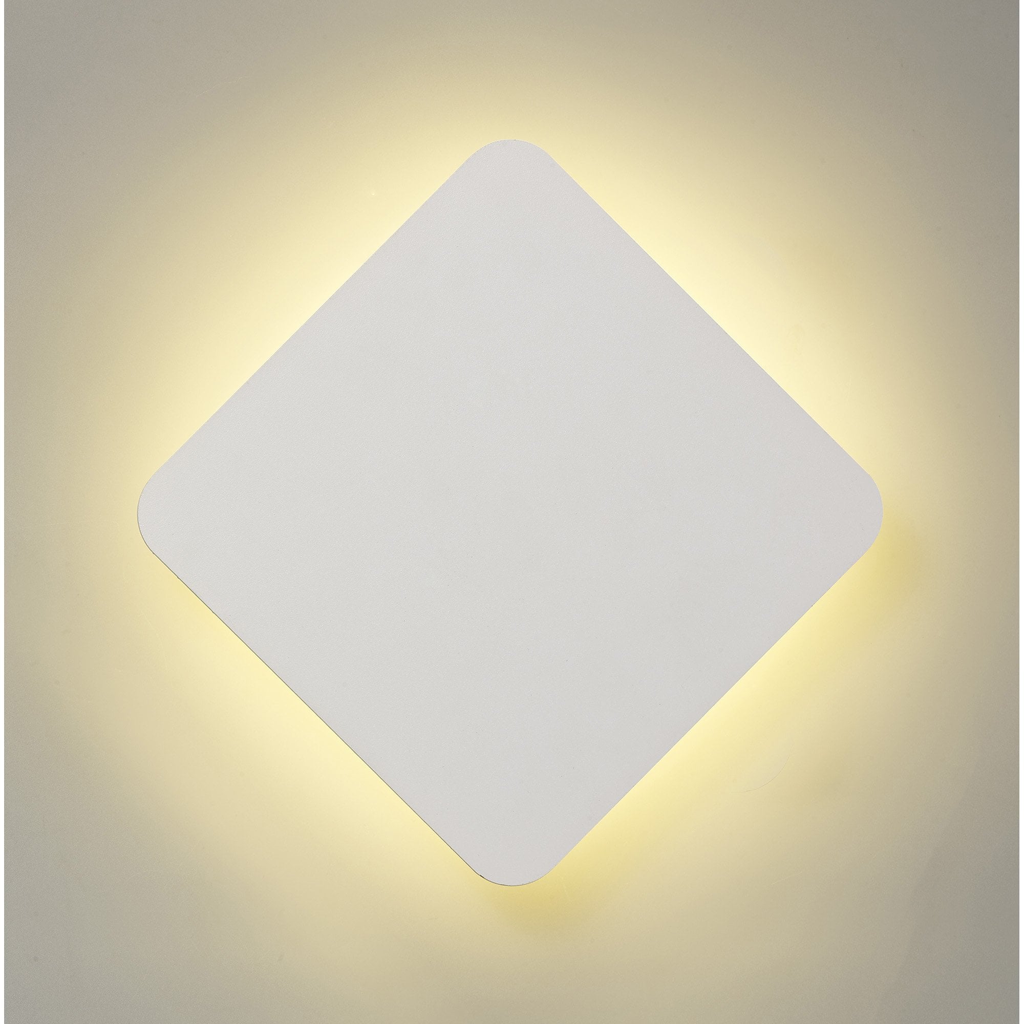 Fabula Kingsley Magnetic Base LED Wall Lamp - 20/19cm Diamond - Central - Sand White & Acrylic Frosted Diffuser