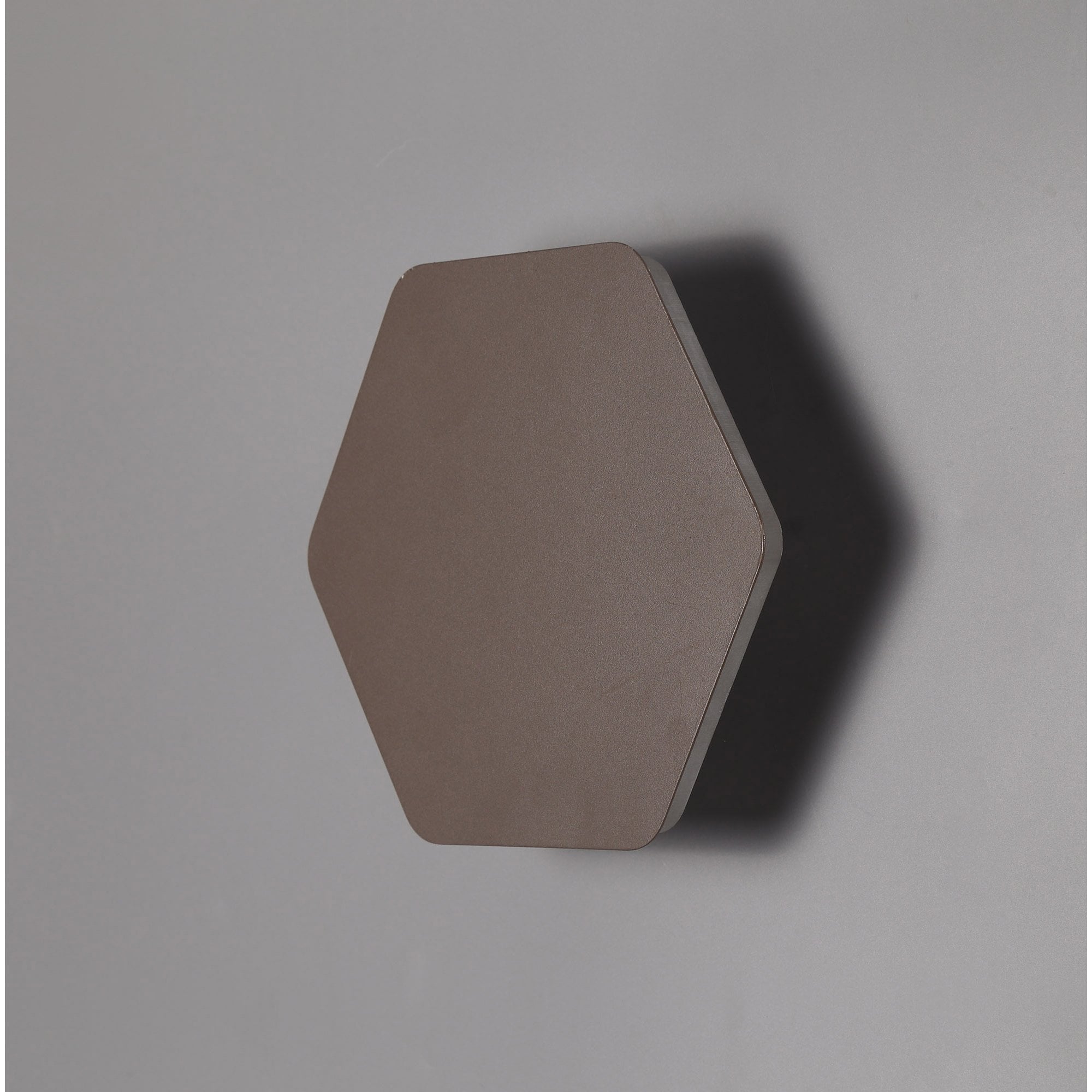 Fabula Kingsley Magnetic Base LED Wall Lamp - 20/19cm Horizontal Hexagonal - Central - Coffee & Acrylic Frosted Diffuser