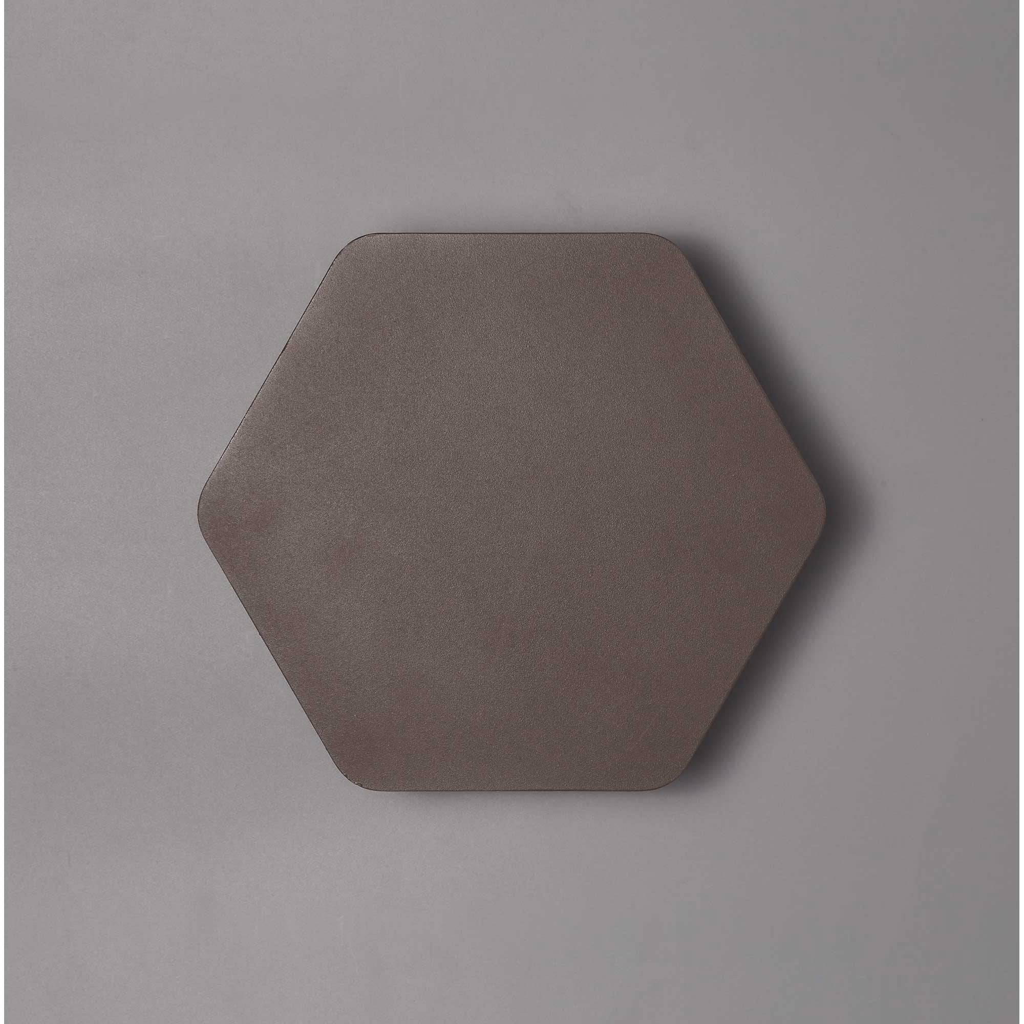Fabula Kingsley Magnetic Base LED Wall Lamp - 20/19cm Horizontal Hexagonal - Central - Coffee & Acrylic Frosted Diffuser