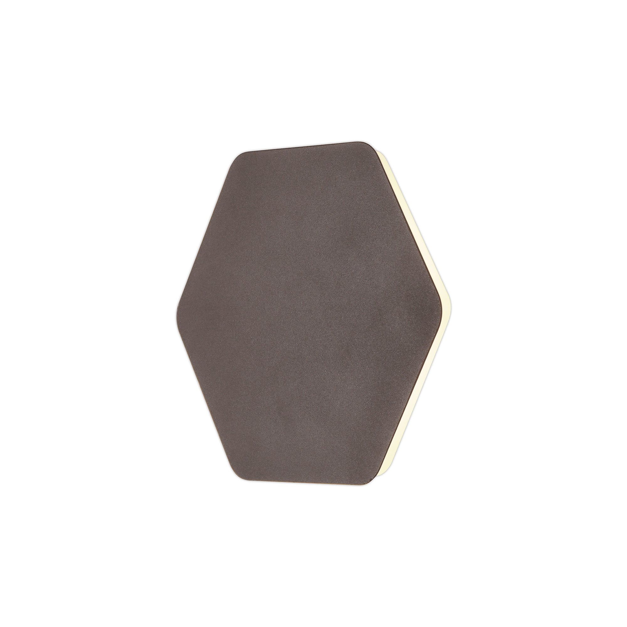 Fabula Kingsley Magnetic Base LED Wall Lamp - 20/19cm Horizontal Hexagonal - Central - Coffee & Acrylic Frosted Diffuser