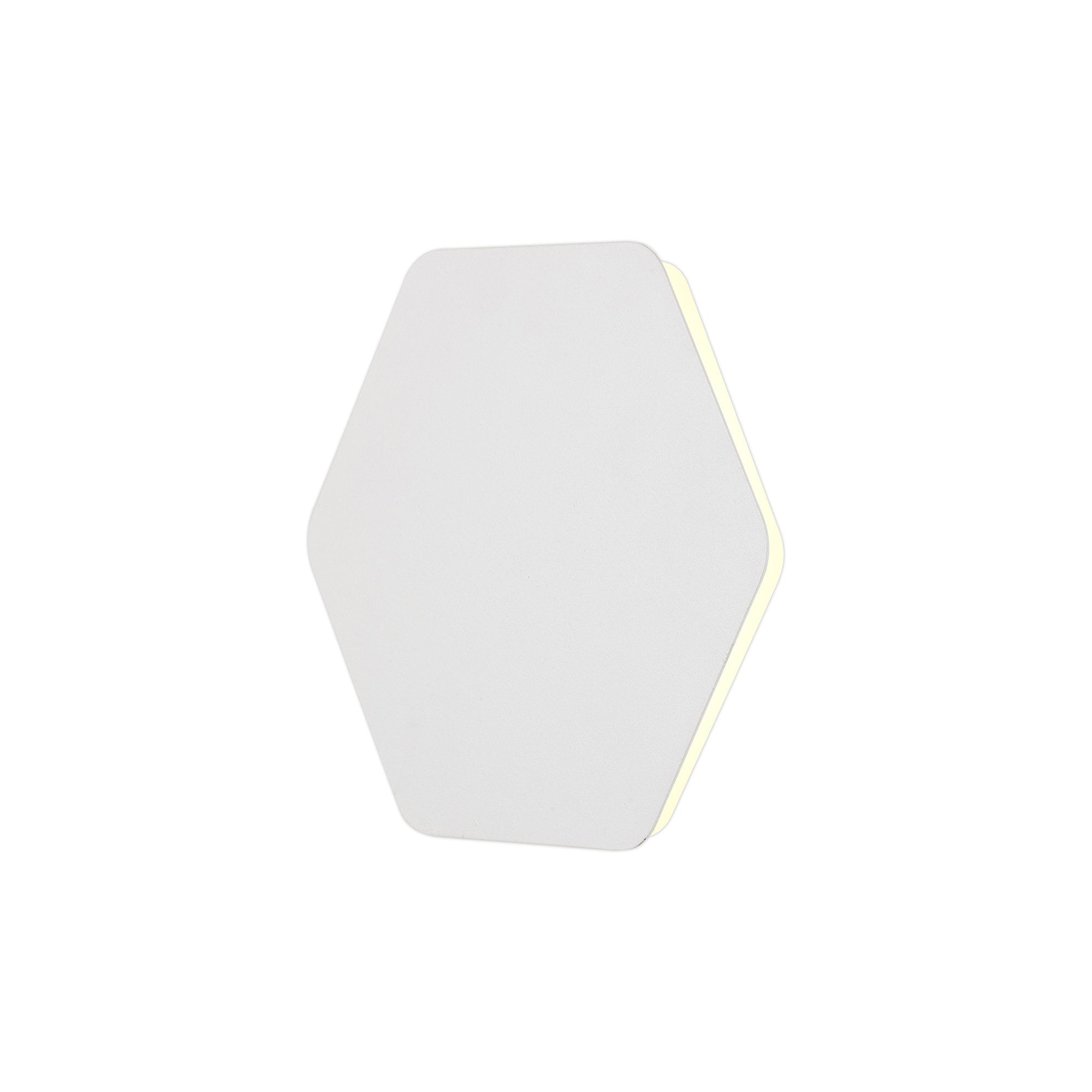 Fabula Kingsley Magnetic Base LED Wall Lamp - 20/19cm Horizontal Hexagonal - Central - Sand White & Acrylic Frosted Diffuser