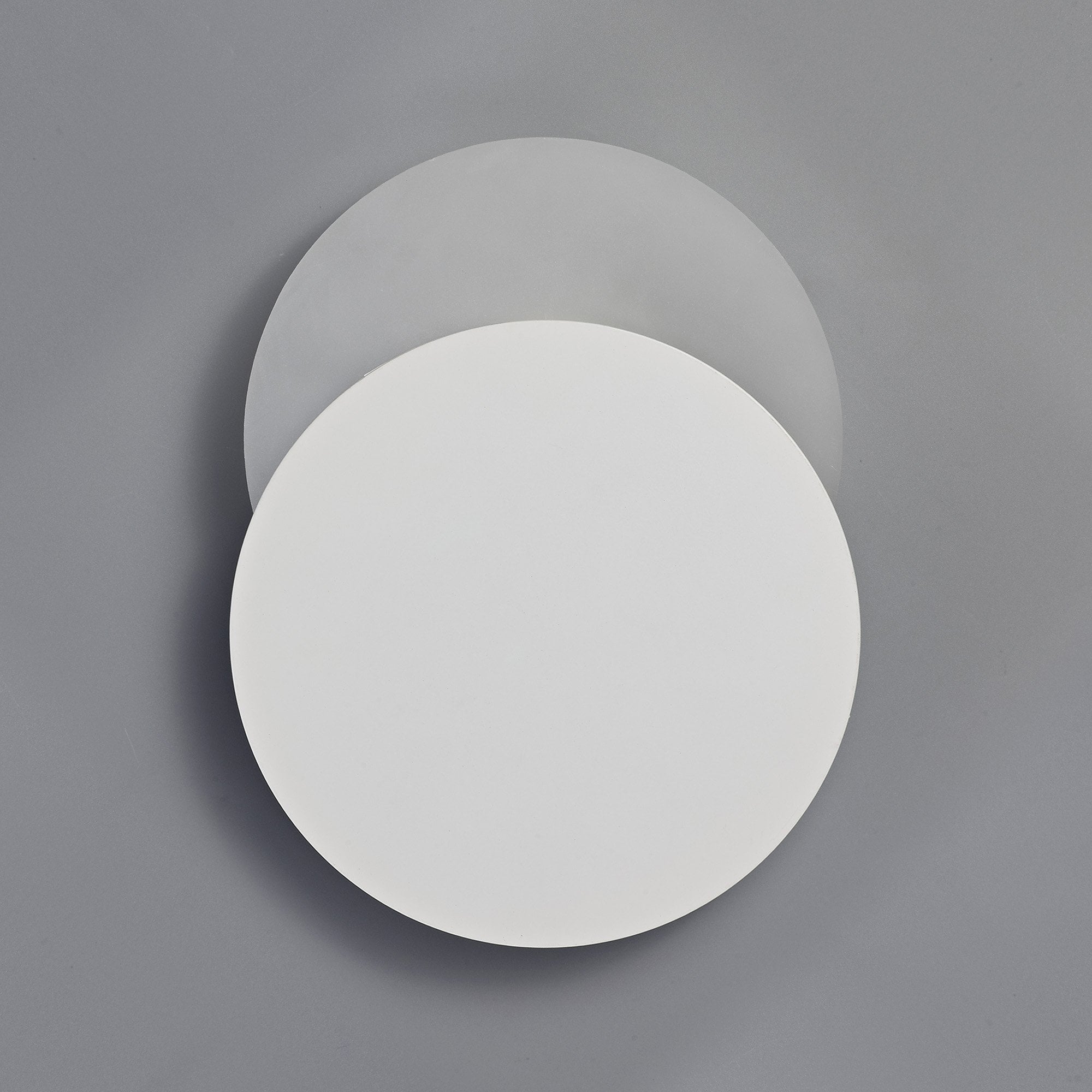 Fabula Kingsley Magnetic Base LED Wall Lamp - 20/19cm Round - Bottom Offset - Sand White & Acrylic Frosted Diffuser