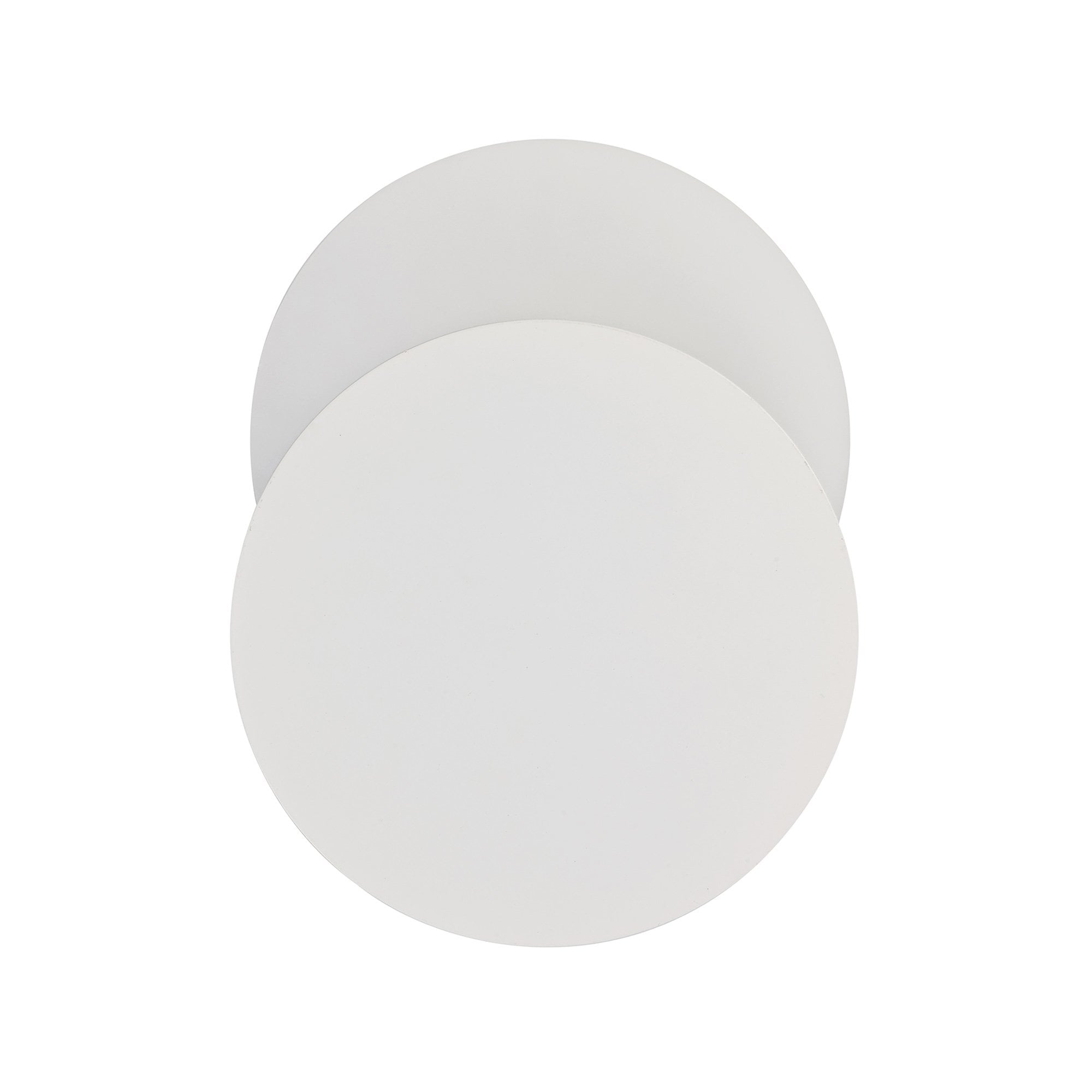 Fabula Kingsley Magnetic Base LED Wall Lamp - 20/19cm Round - Bottom Offset - Sand White & Acrylic Frosted Diffuser