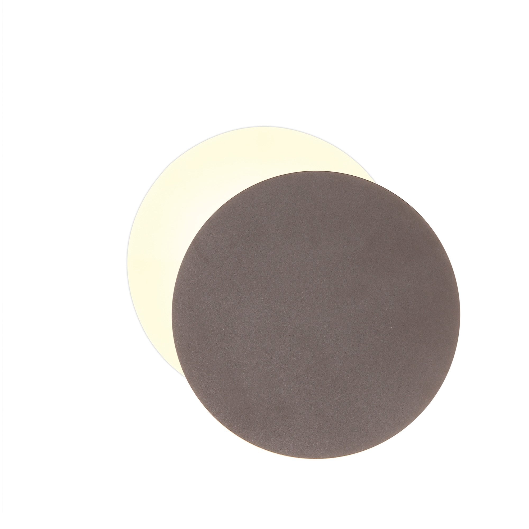Fabula Kingsley Magnetic Base LED Wall Lamp - 20/19cm Round - Right Offset - Coffee & Acrylic Frosted Diffuser