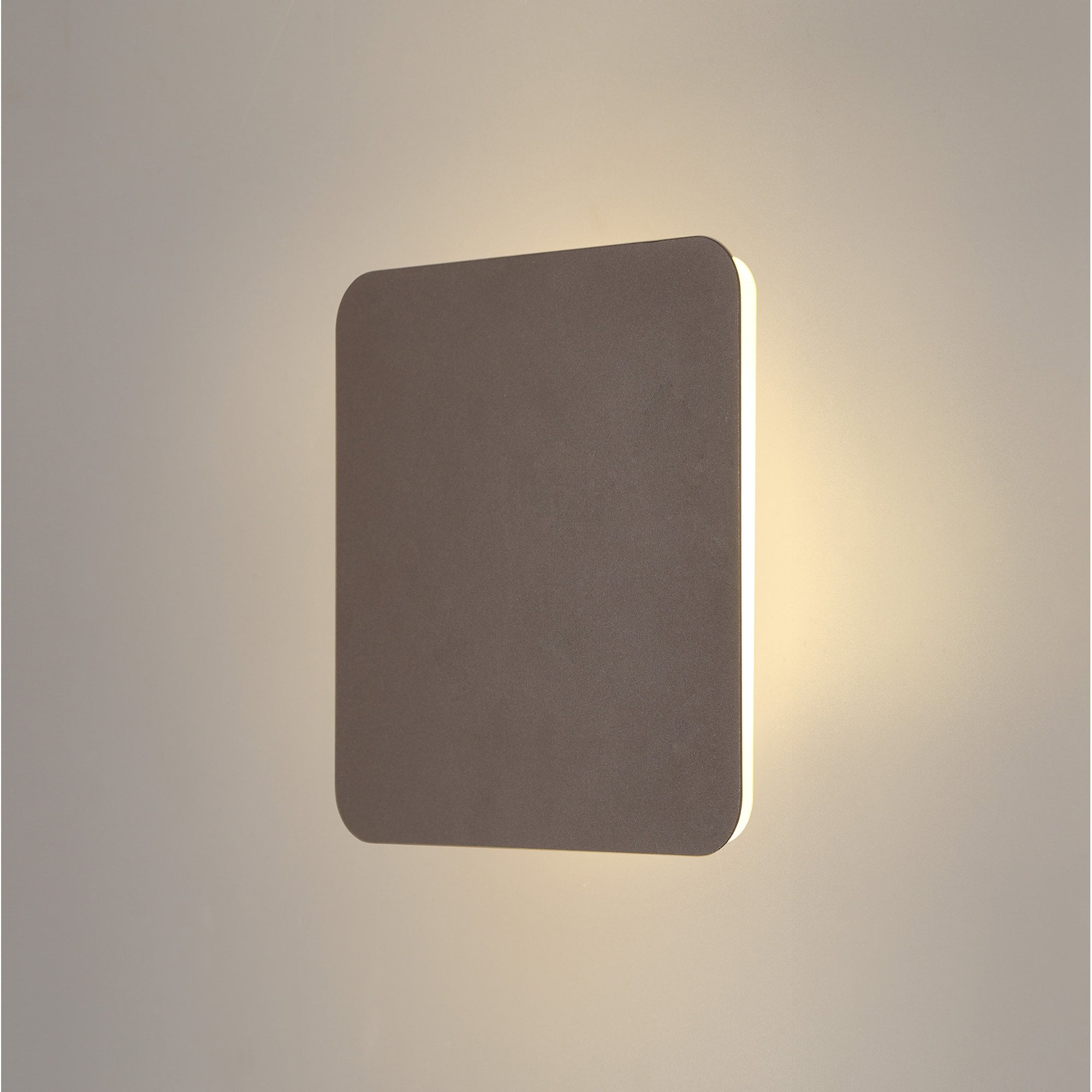 Fabula Kingsley Magnetic Base LED Wall Lamp - 20/19cm Square - Central - Coffee & Acrylic Frosted Diffuser