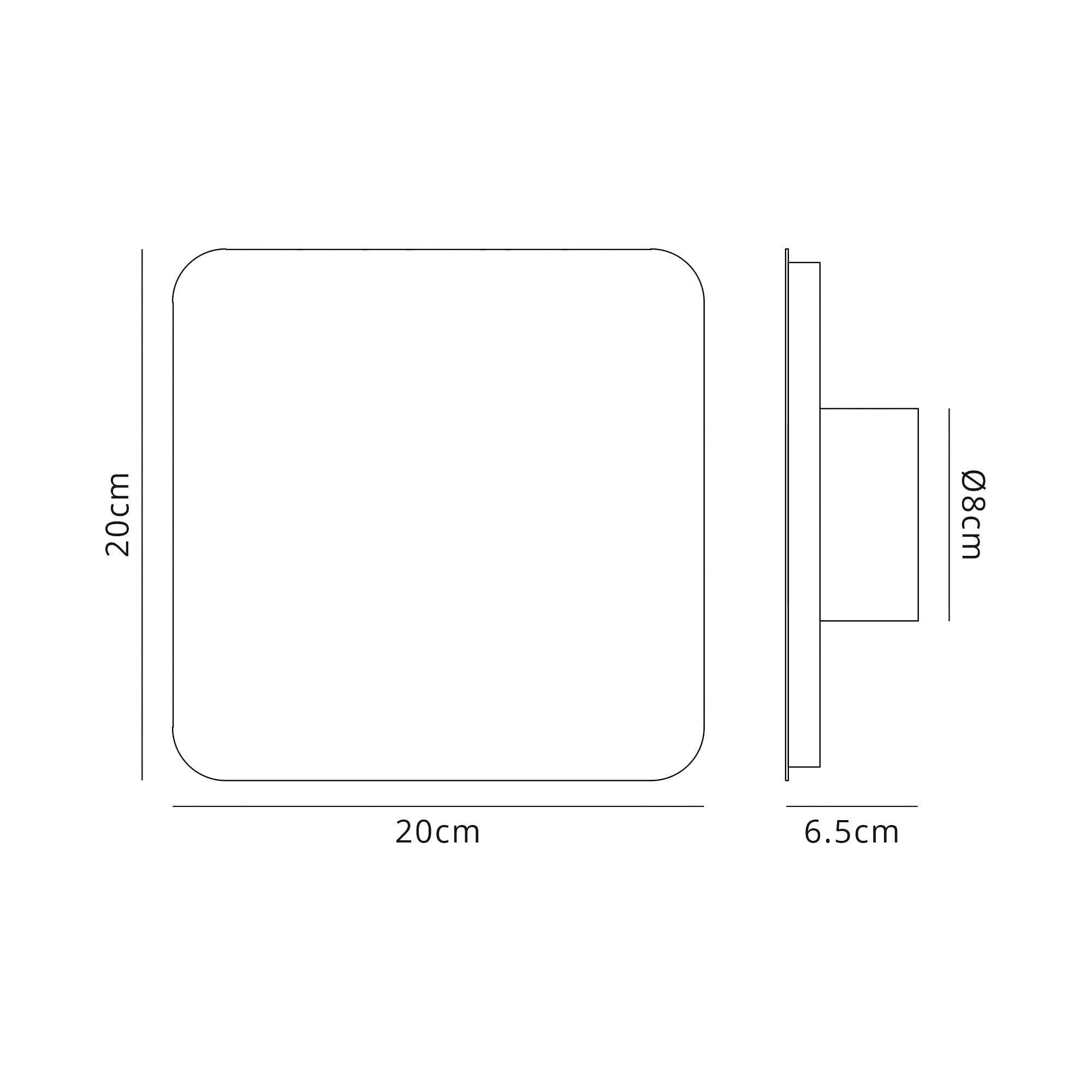 Fabula Kingsley Magnetic Base LED Wall Lamp - 20/19cm Square - Central - Coffee & Acrylic Frosted Diffuser