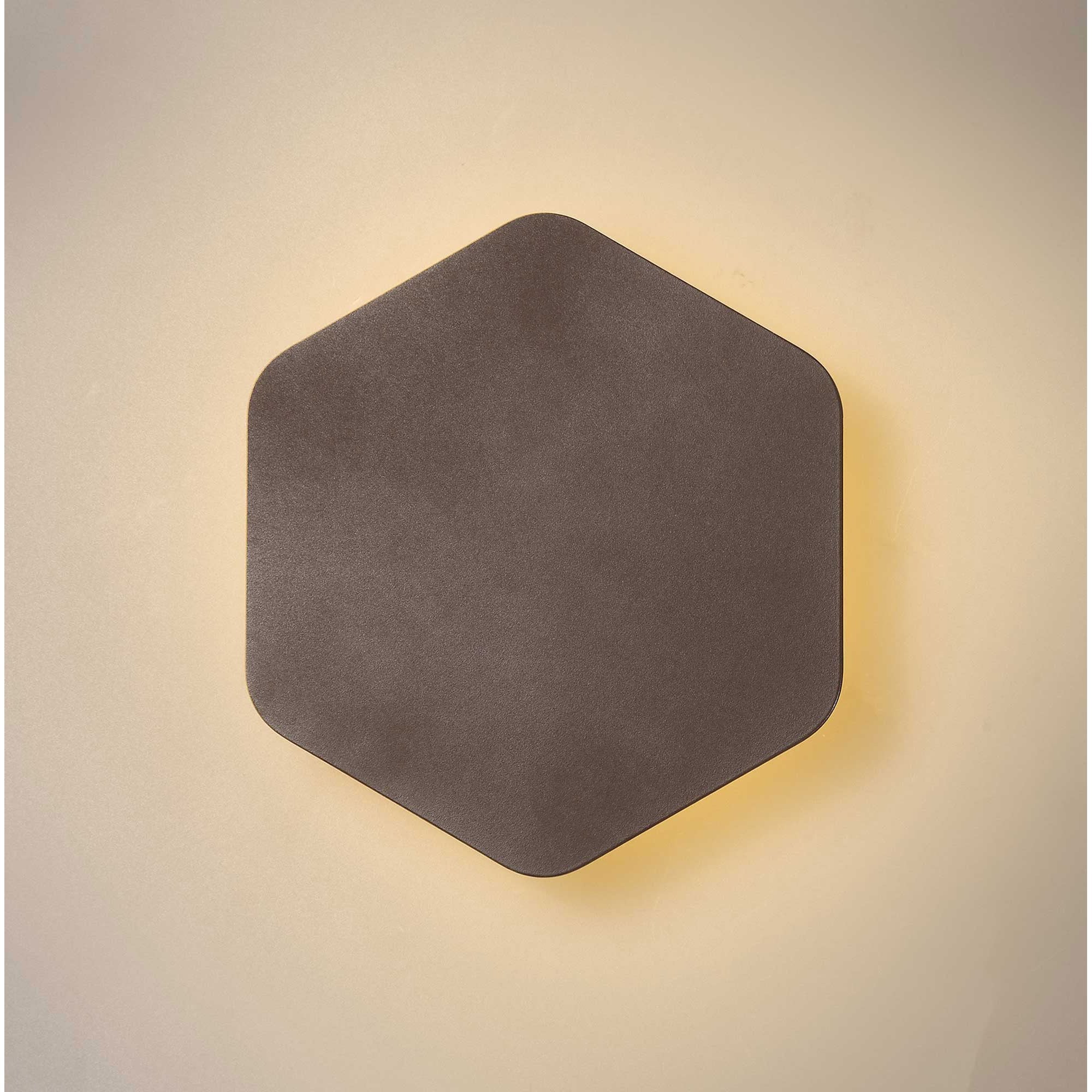Fabula Kingsley Magnetic Base LED Wall Lamp - 20cm Vertical Hexagonal - Coffee