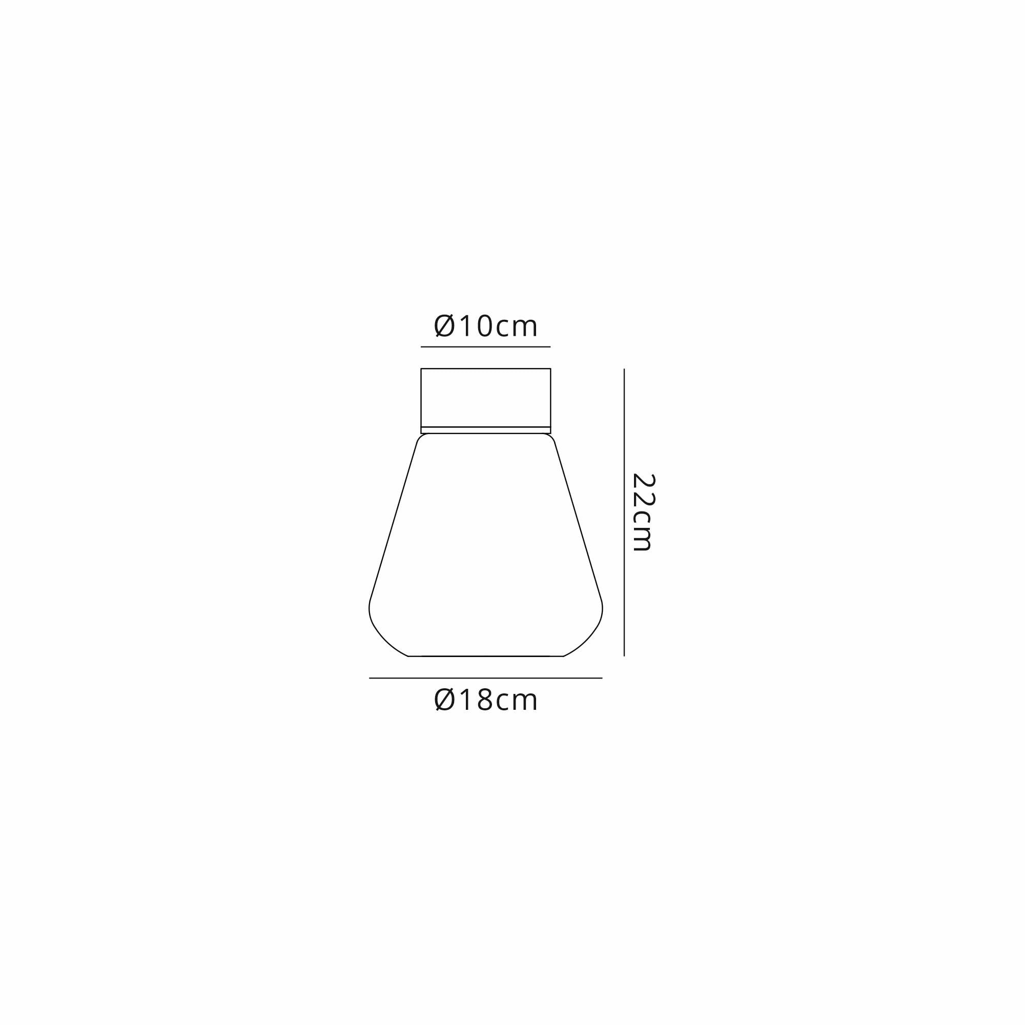 Fabula Laurel Single Flush Light - Kite Shade - Matt Black & Smoked Grey Glass