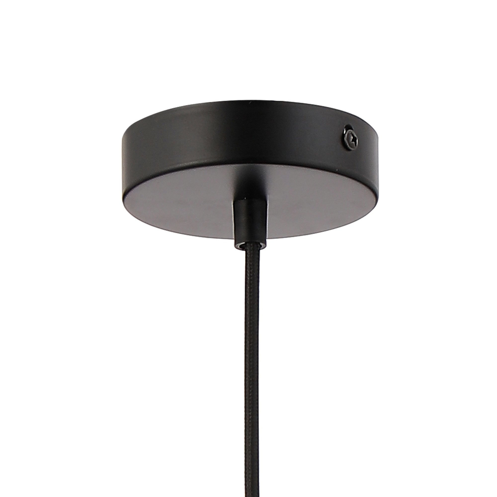 Fabula Laurel Single Pendant - Large Cylindrical Cone Shade - Black Marble & Opal Glass