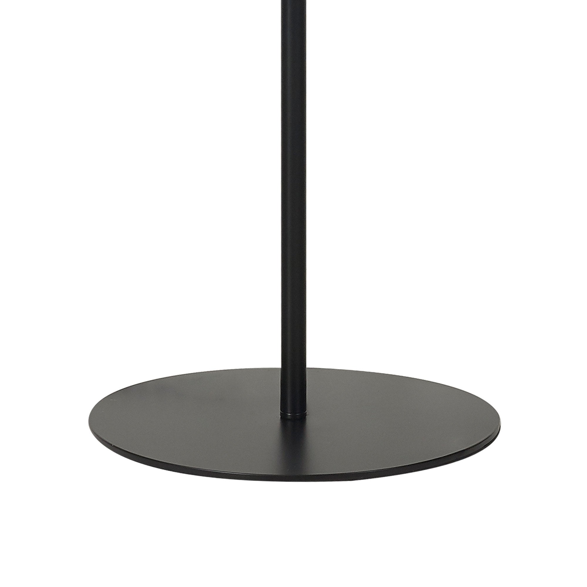 Fabula Littleton Medium Single Oval Ball Floor Lamp - Matt Black & Frosted White Glass