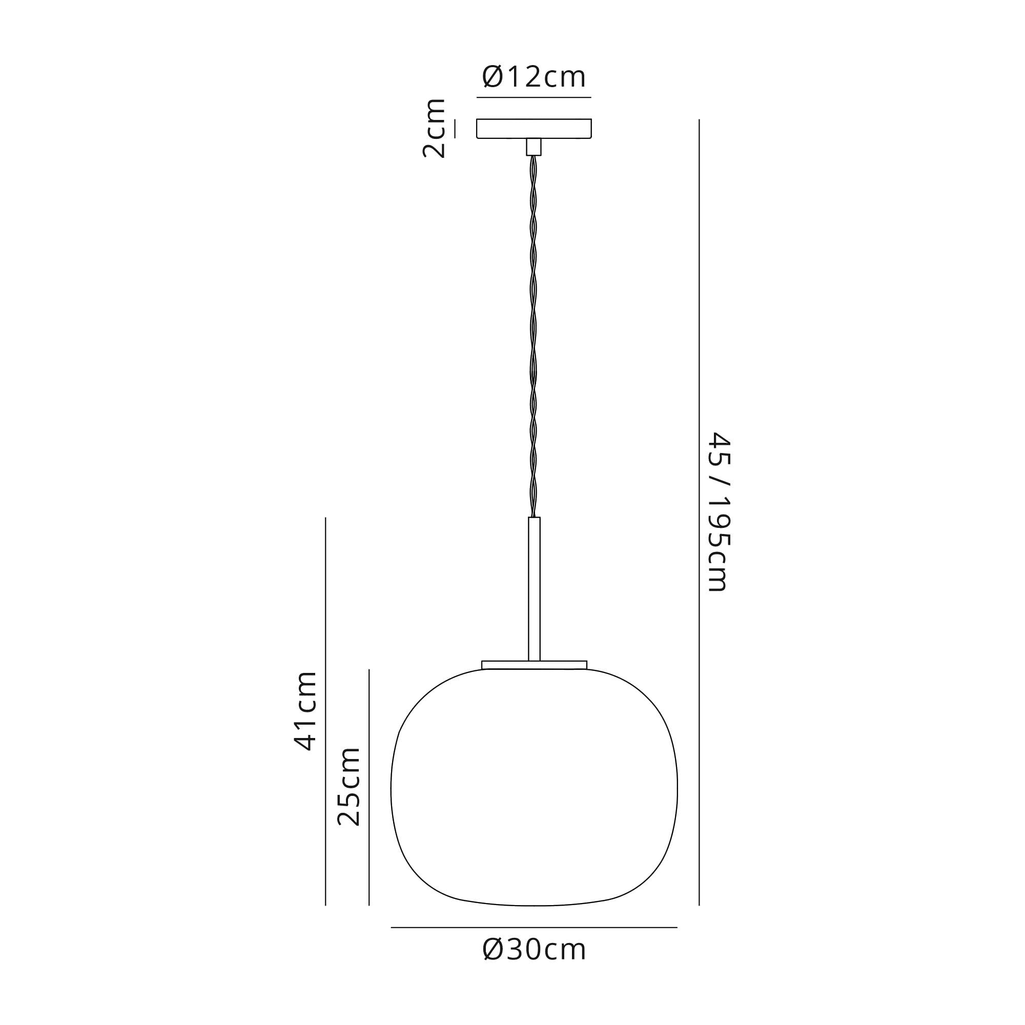 Fabula Littleton Medium Single Oval Ball Pendant - Matt Black & Frosted White Glass