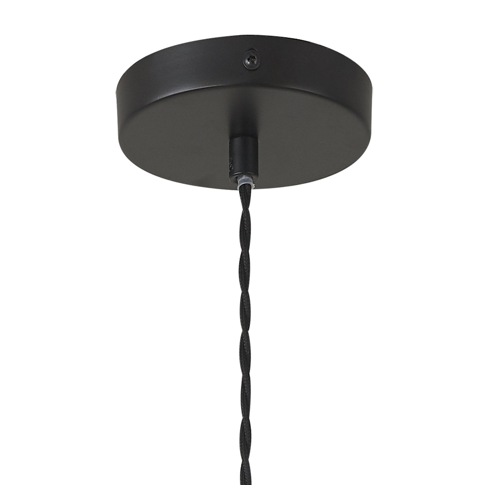 Fabula Littleton Medium Single Oval Ball Pendant - Matt Black & Frosted White Glass