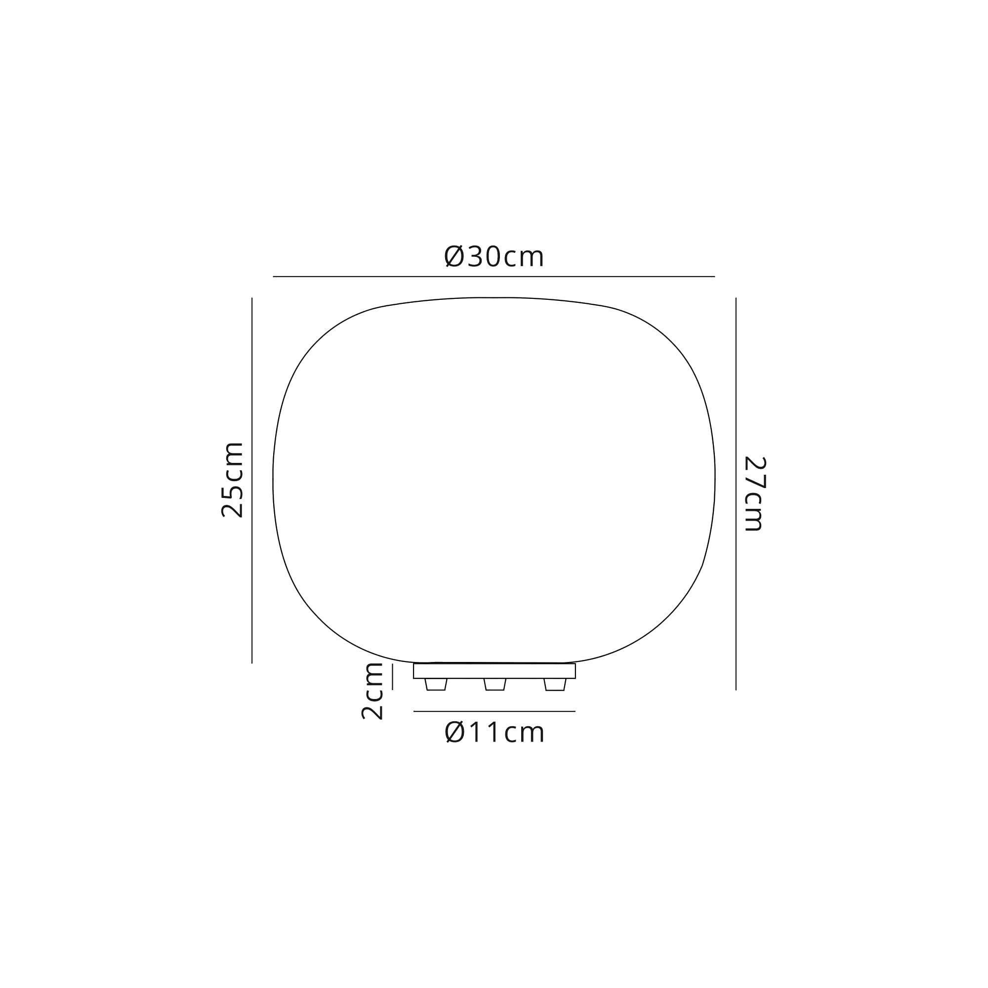 Fabula Littleton Medium Single Oval Ball Table Lamp - Matt Black & Frosted White Glass