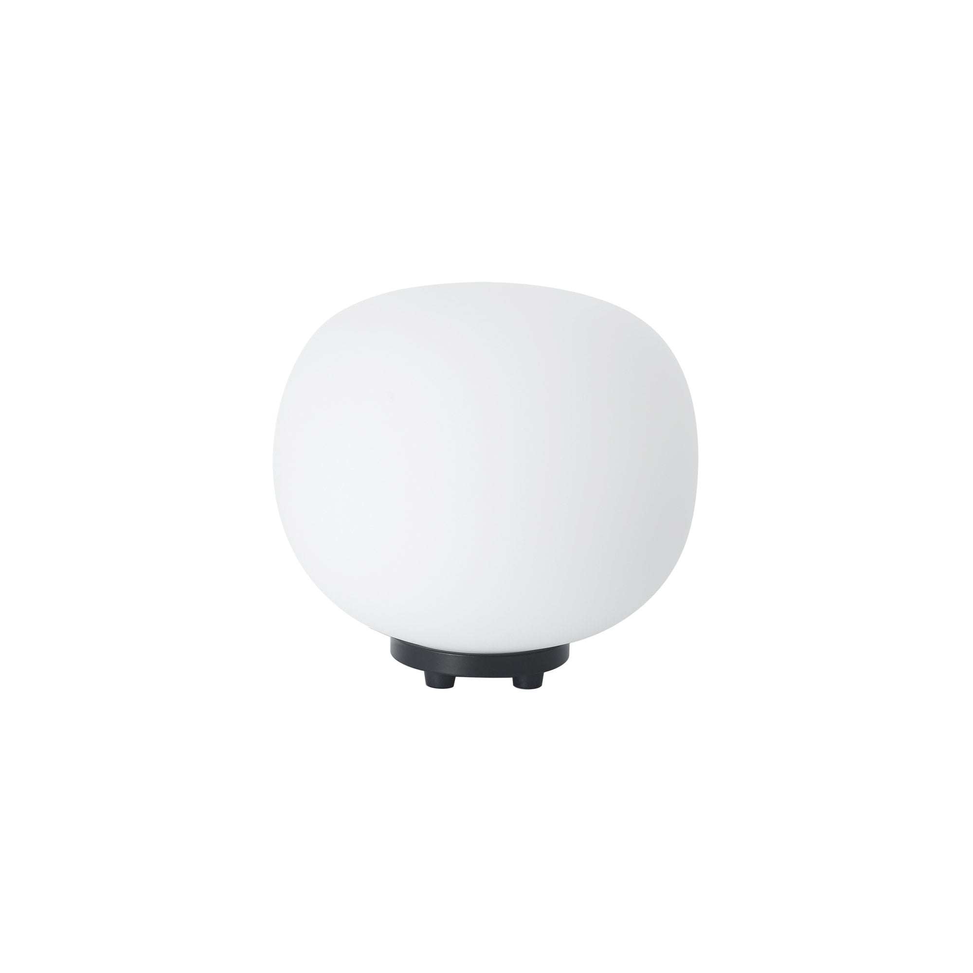 Fabula Littleton Small Single Oval Ball Table Lamp - Matt Black & Frosted White Glass