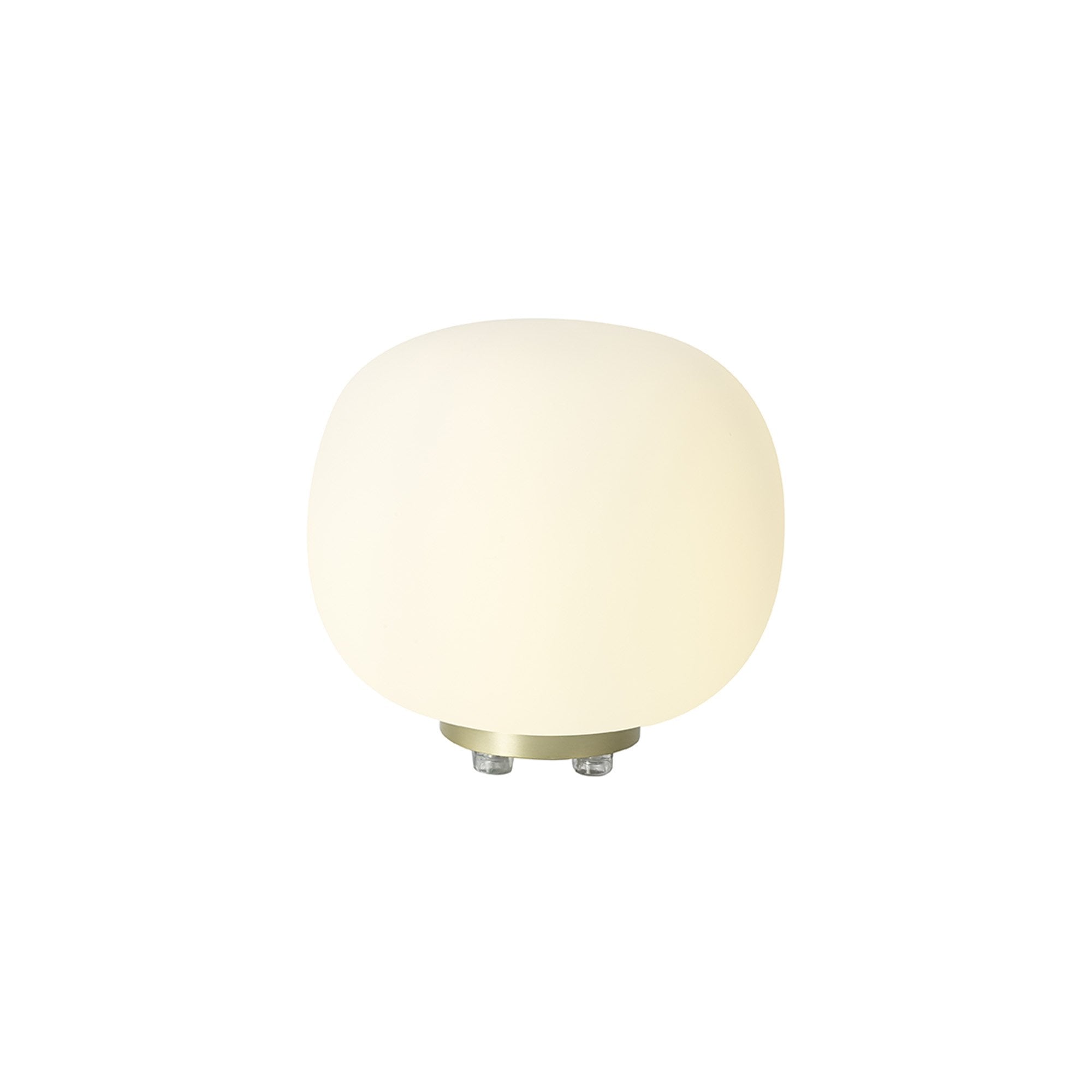 Fabula Littleton Small Single Oval Ball Table Lamp - Satin Gold & Frosted White Glass