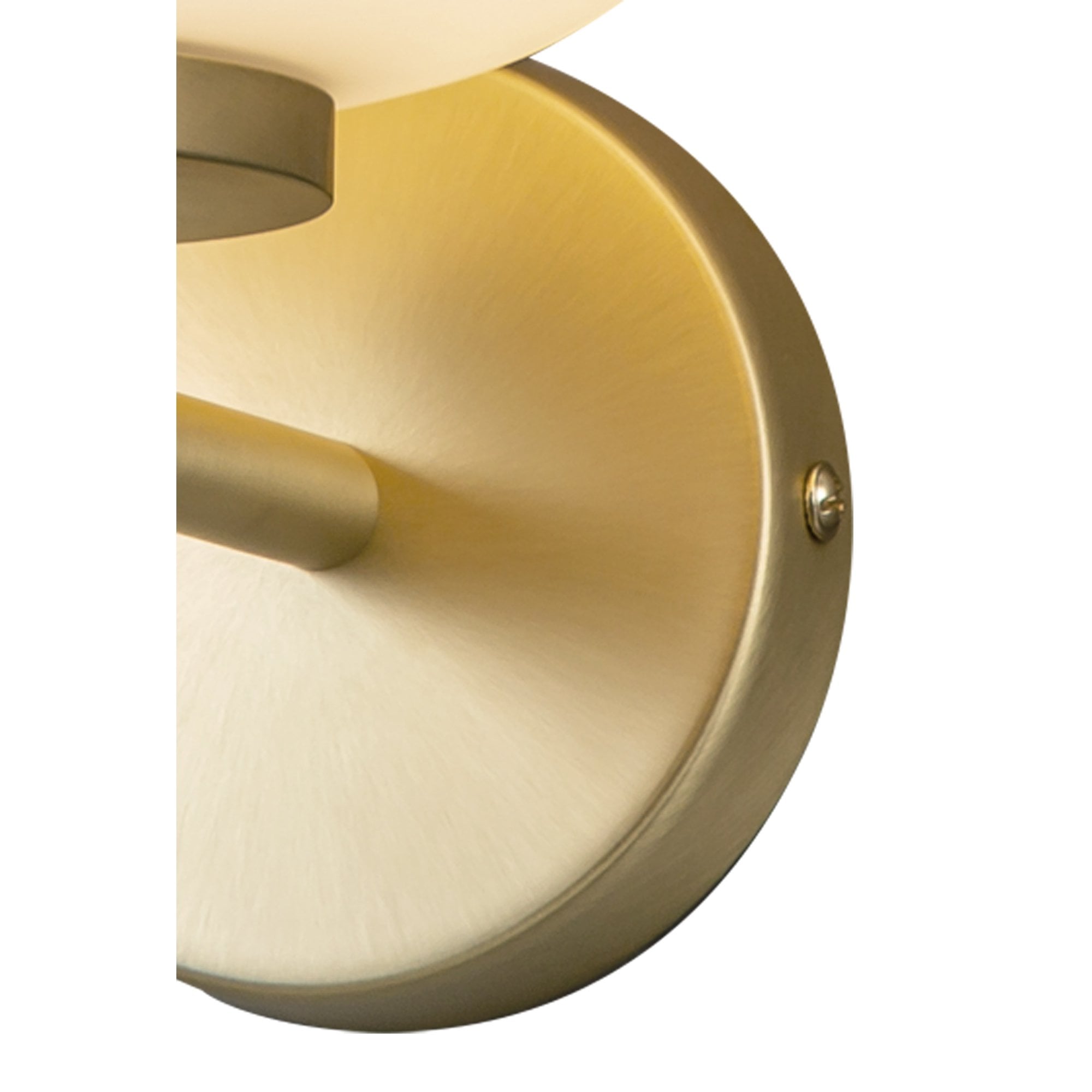 Fabula Littleton Small Single Oval Ball Wall Light - Satin Gold & Frosted White Glass