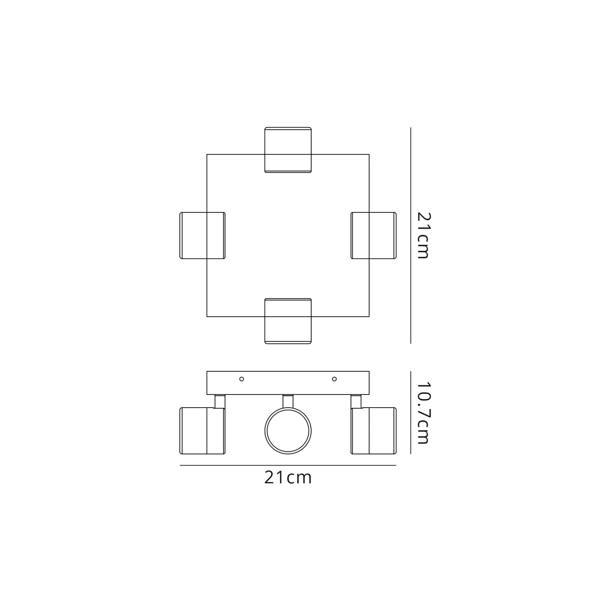 Fabula Lonsdale 4 Light Adjustable LED Flush Light - Sand Black - IP44