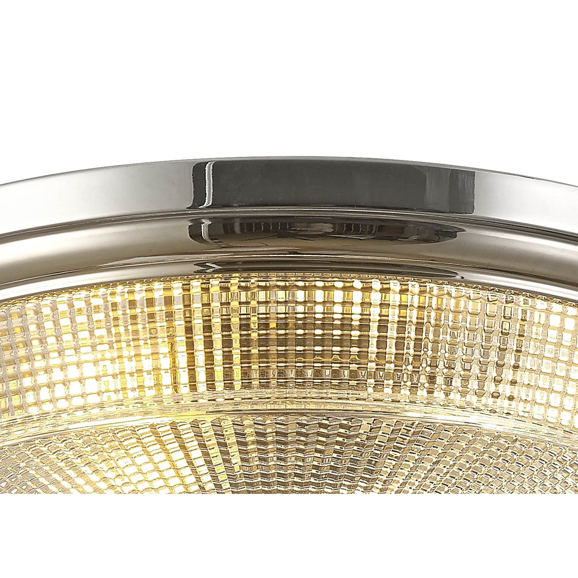 Fabula Maida 2 Light Flush Light - Polished Nickel & Prismatic Glass