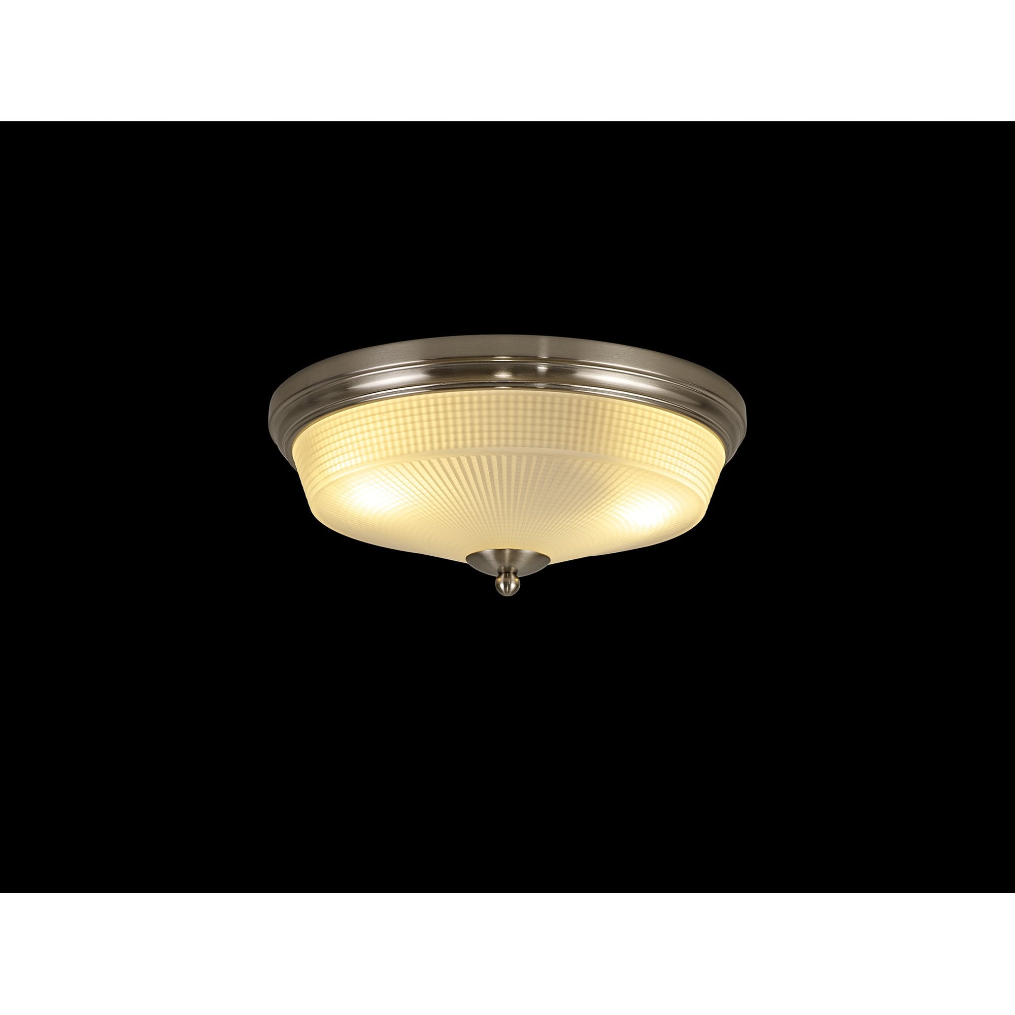 Fabula Maida 2 Light Flush Light - Satin Nickel & Frosted Glass