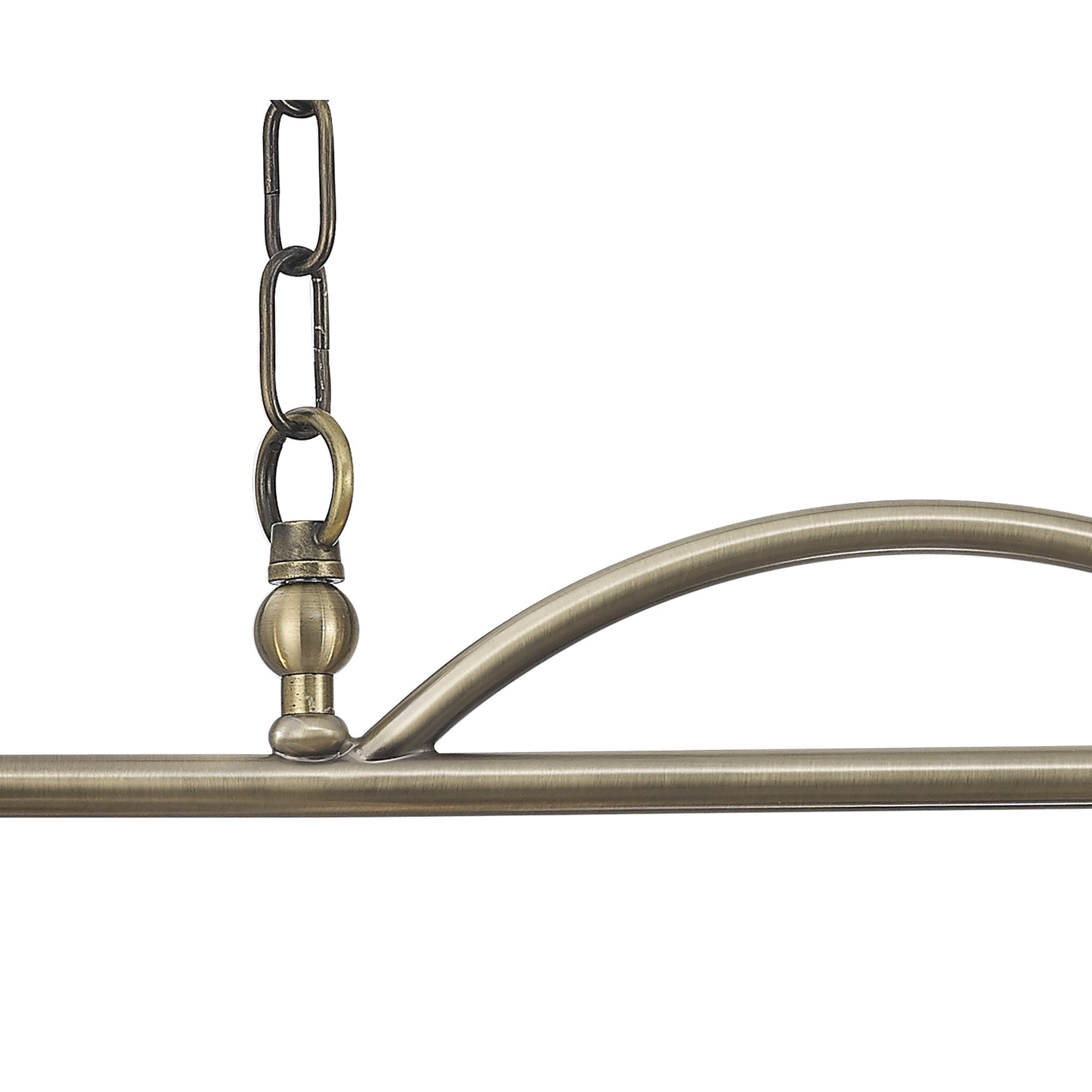 Fabula Maida 2 Light Linear Semi-Flush/Pendant - Antique Brass & Prismatic Glass