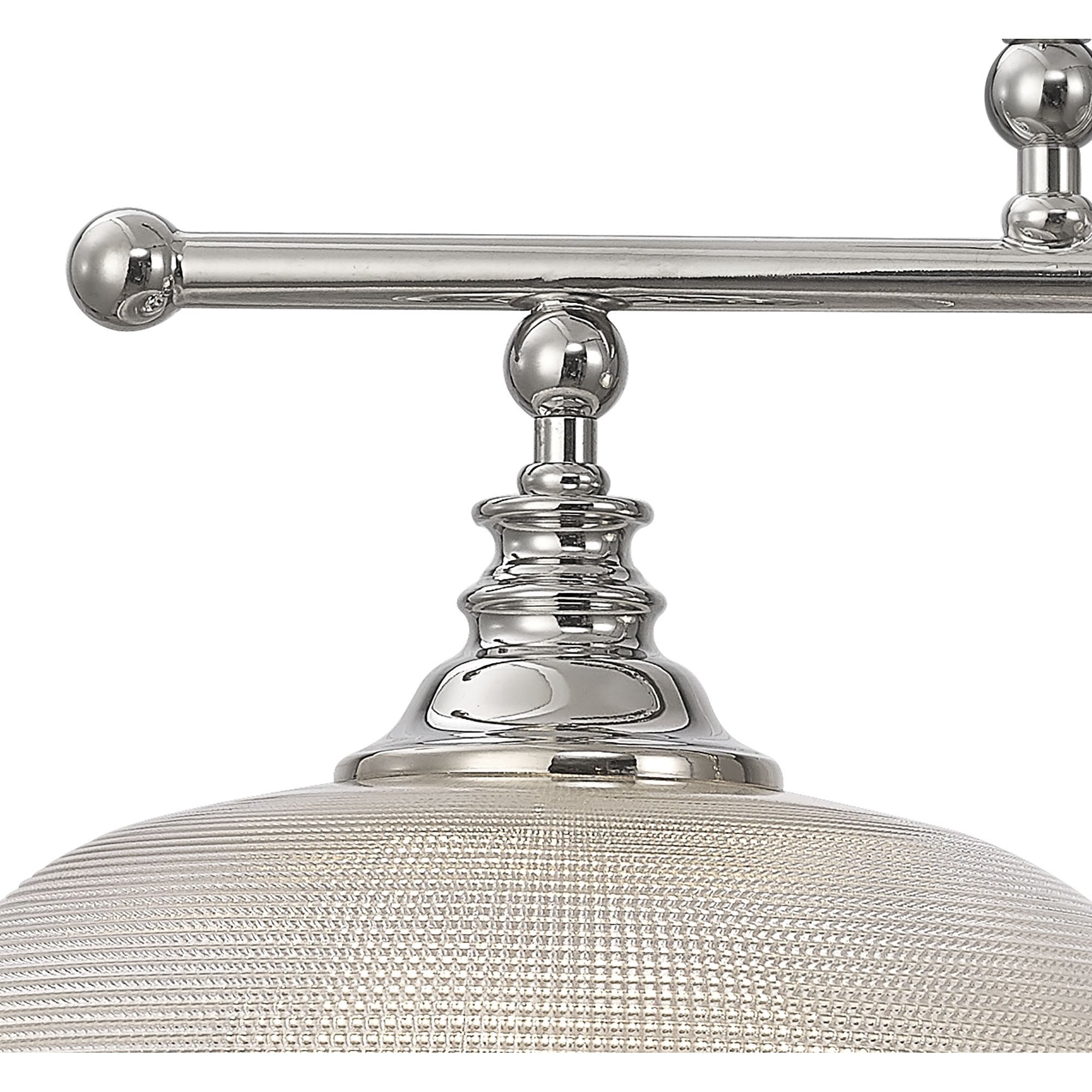 Fabula Maida 2 Light Linear Semi-Flush/Pendant - Polished Nickel & Prismatic Glass