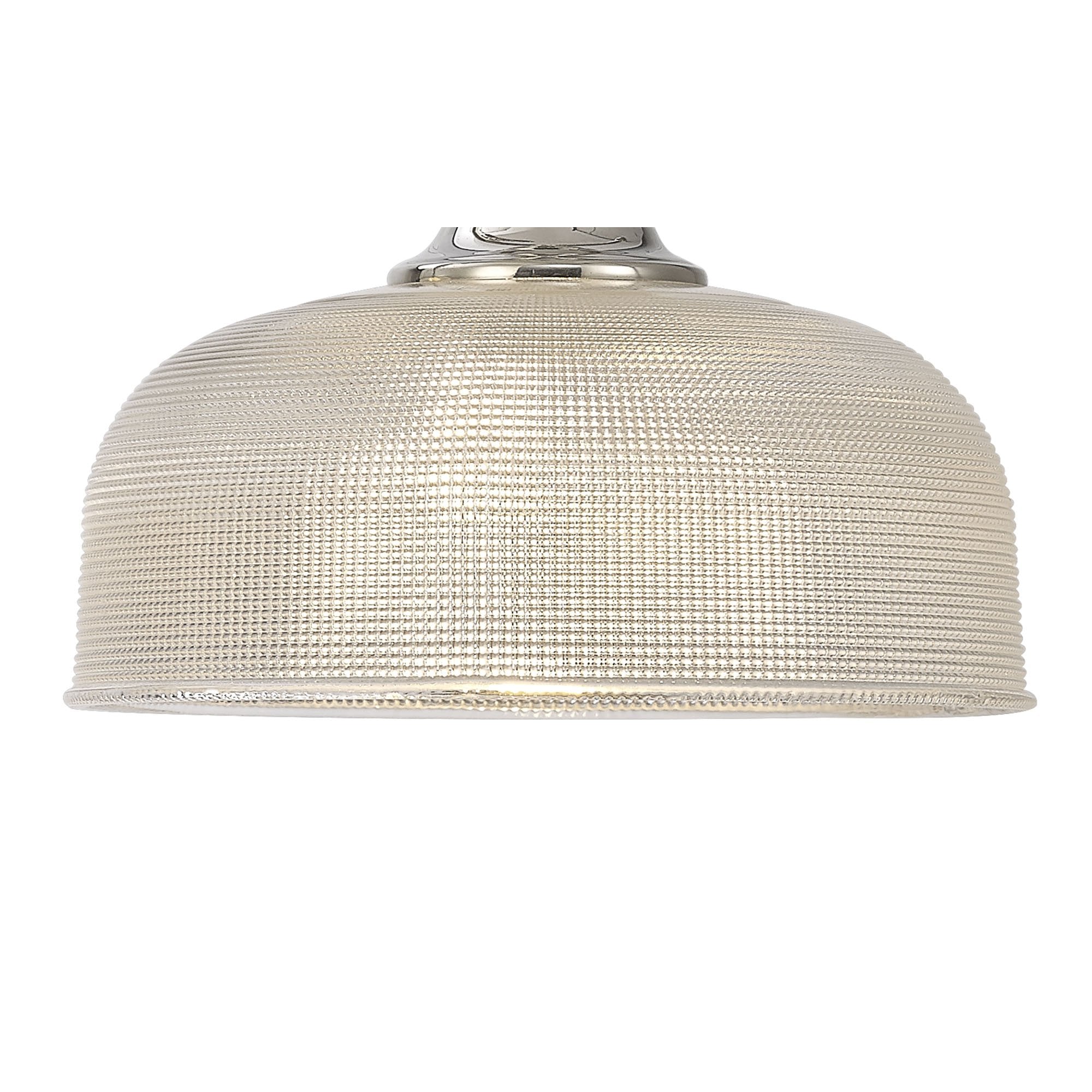 Fabula Maida 2 Light Linear Semi-Flush/Pendant - Polished Nickel & Prismatic Glass