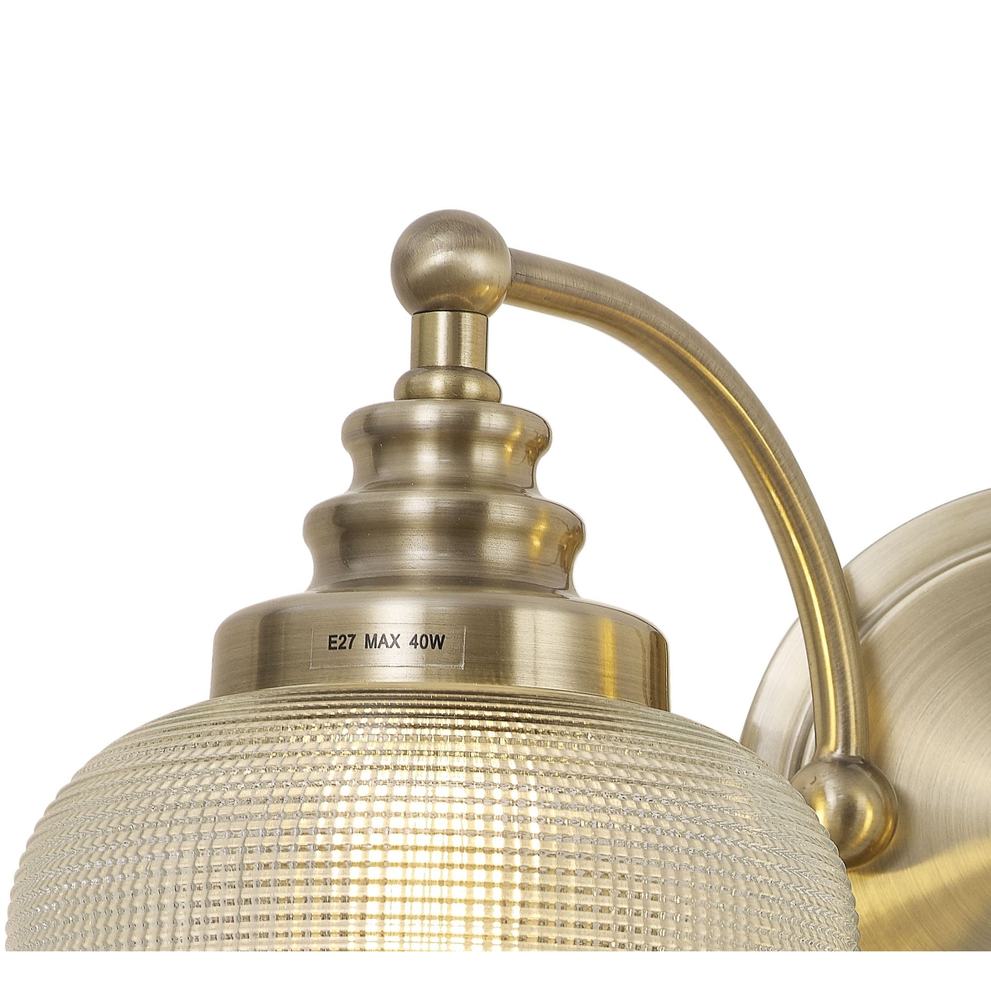 Fabula Maida 2 Light Wall Lamp - Antique Brass & Prismatic Glass