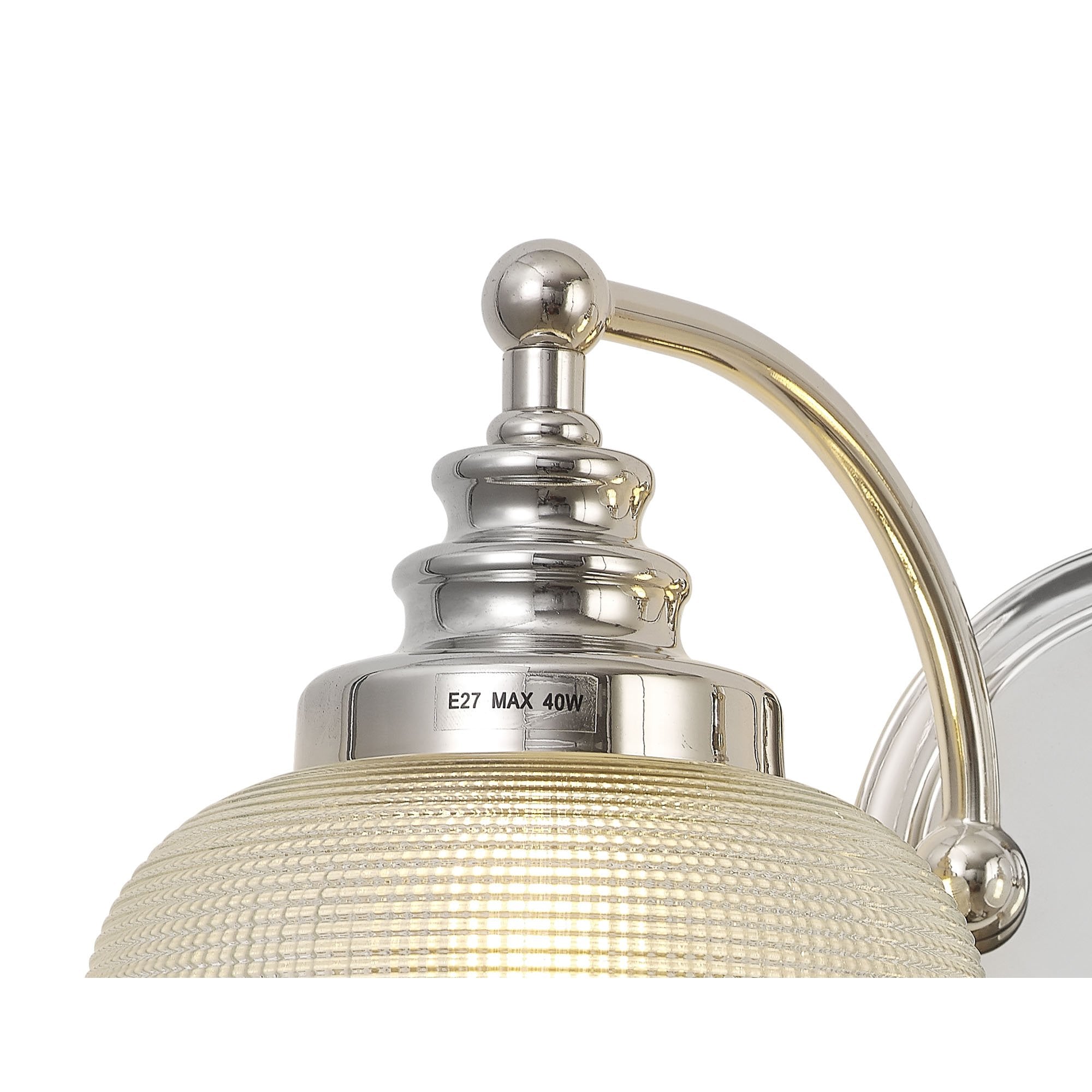 Fabula Maida 2 Light Wall Lamp - Polished Nickel & Prismatic Glass