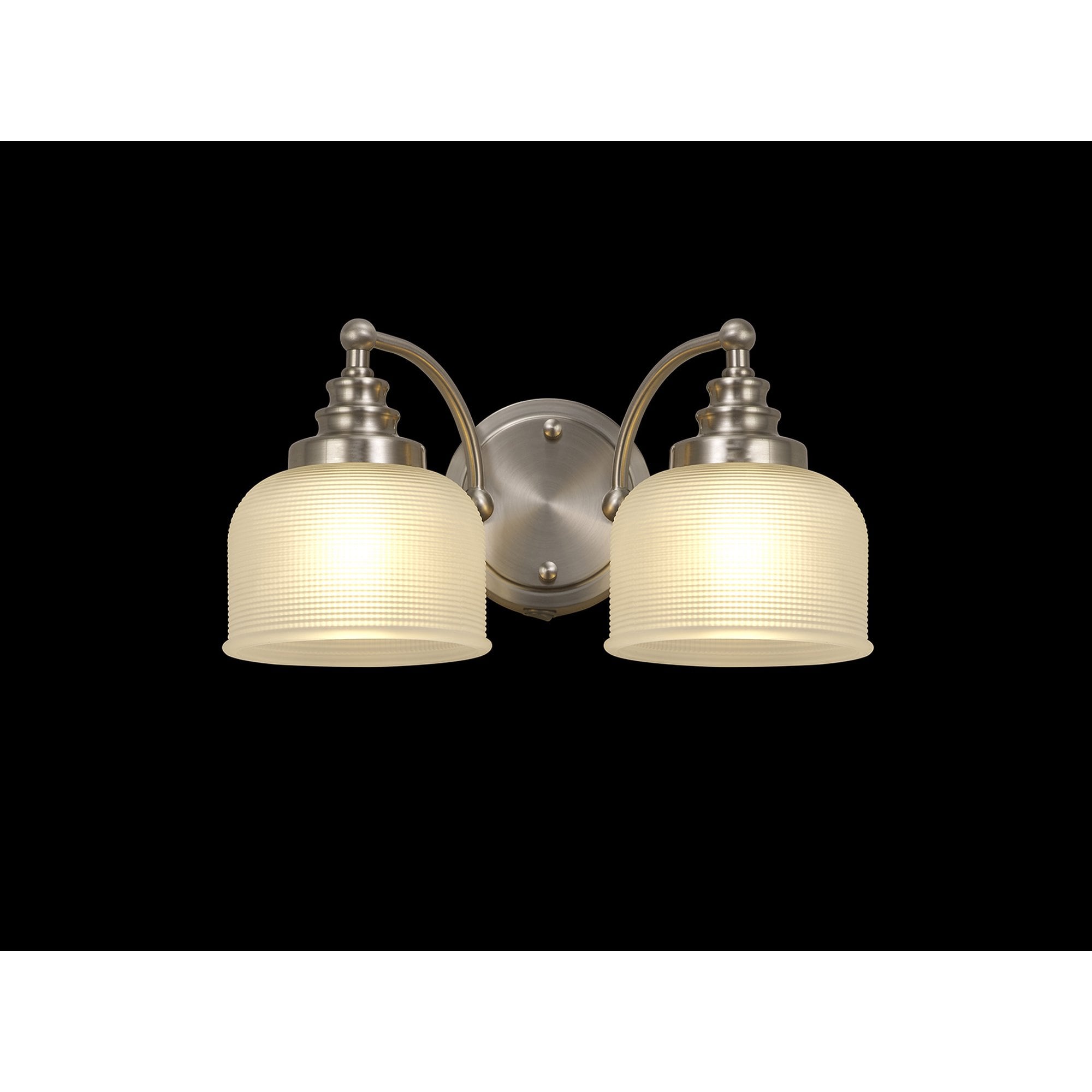 Fabula Maida 2 Light Wall Lamp - Satin Nickel & Frosted Glass
