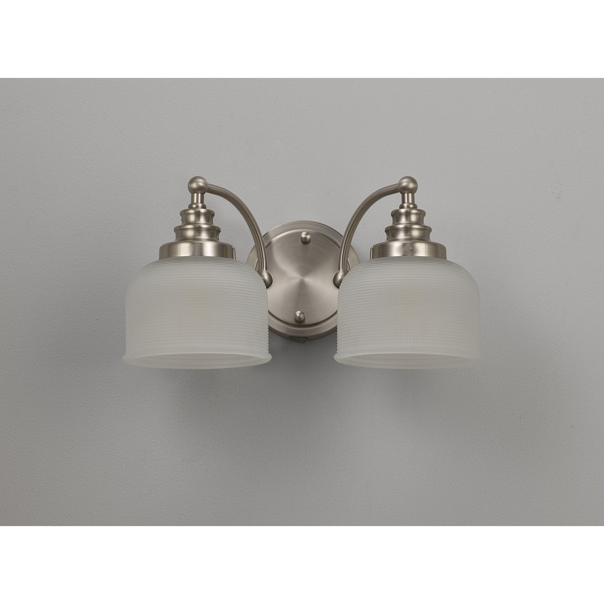 Fabula Maida 2 Light Wall Lamp - Satin Nickel & Frosted Glass
