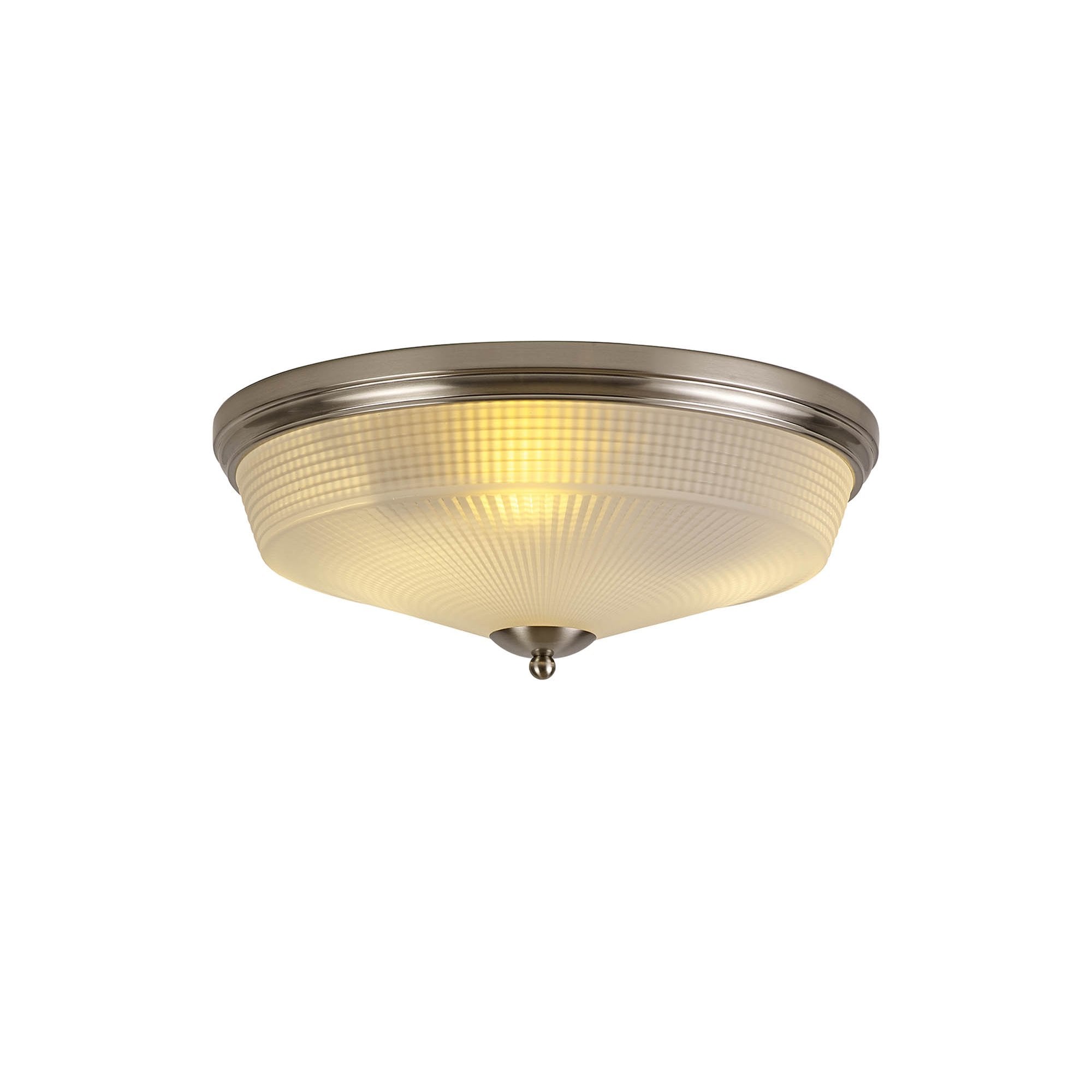 Fabula Maida 3 Light Flush Light - Satin Nickel & Frosted Glass