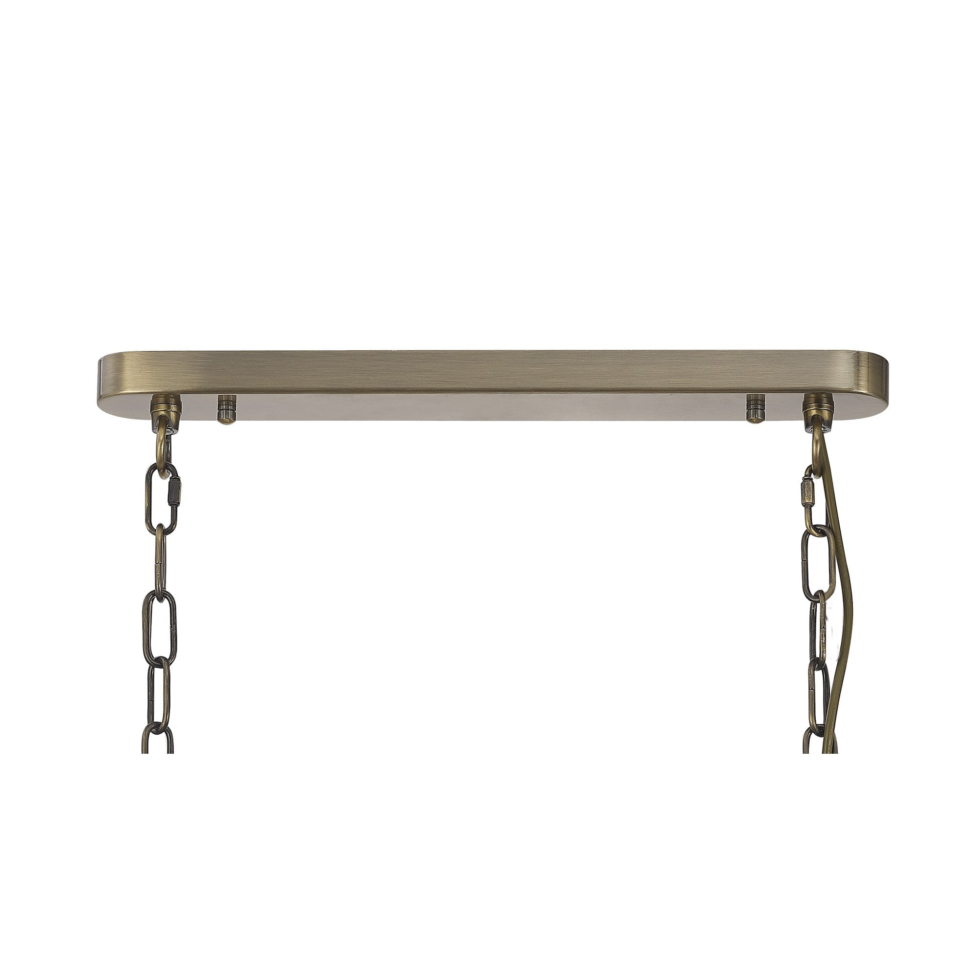 Fabula Maida 3 Light Linear Semi-Flush/Pendant - Antique Brass & Prismatic Glass