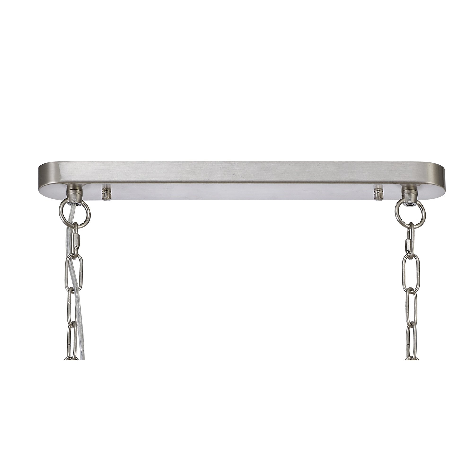 Fabula Maida 3 Light Linear Semi-Flush/Pendant - Satin Nickel & Frosted Glass