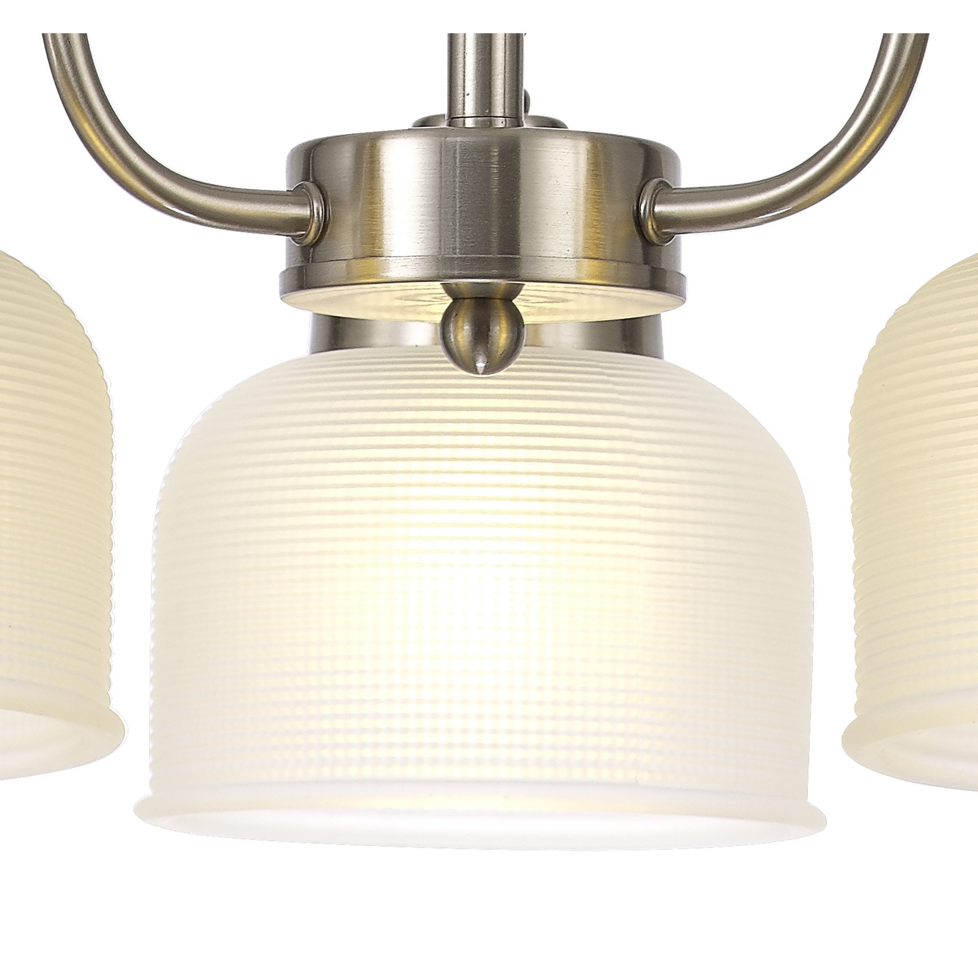 Fabula Maida 3 Light Semi-Flush/Pendant - Satin Nickel & Frosted Glass