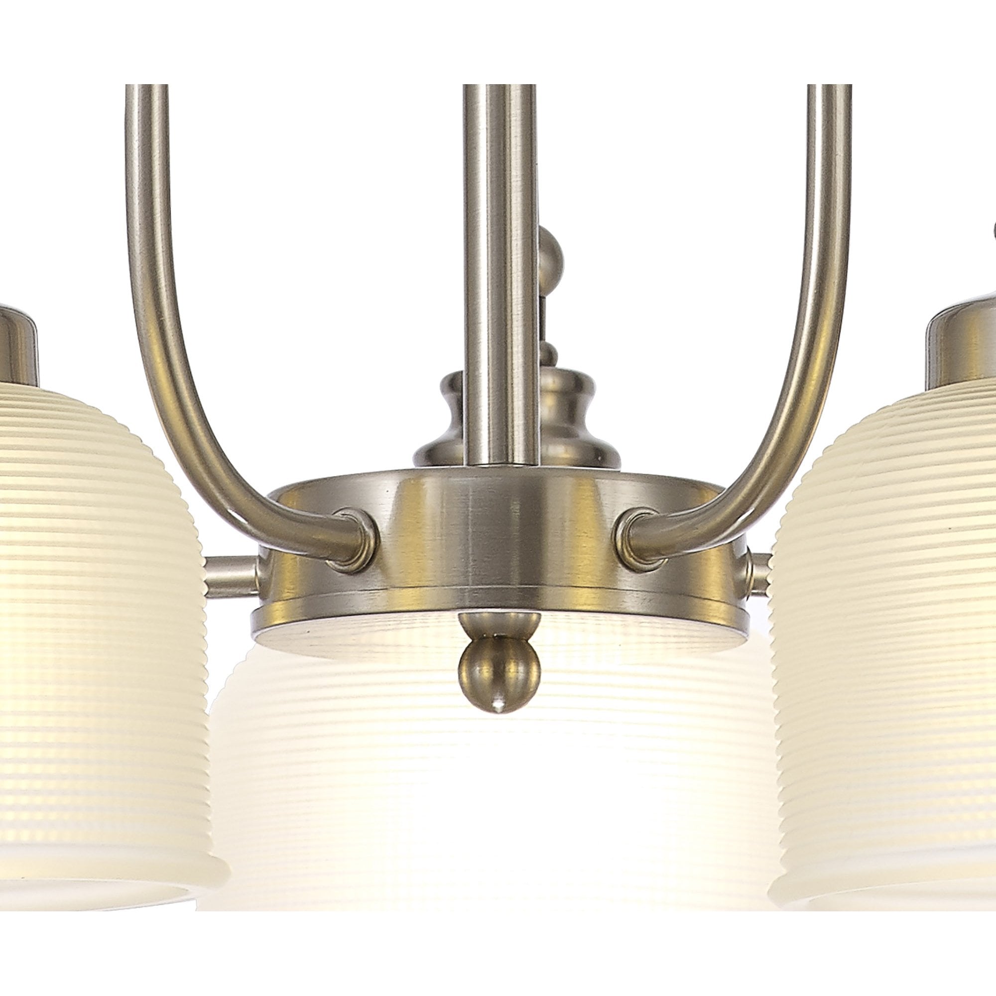 Fabula Maida 5 Light Semi-Flush/Pendant - Satin Nickel & Frosted Glass