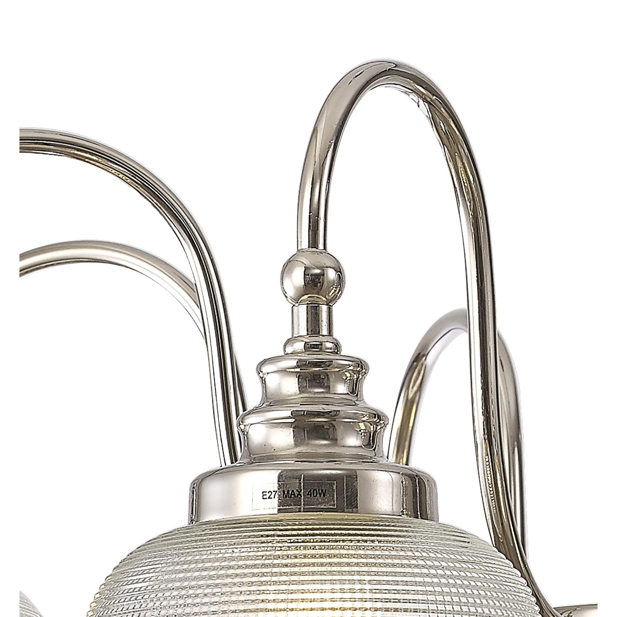 Fabula Maida 8 Light Semi-Flush/Pendant - Polished Nickel & Prismatic Glass