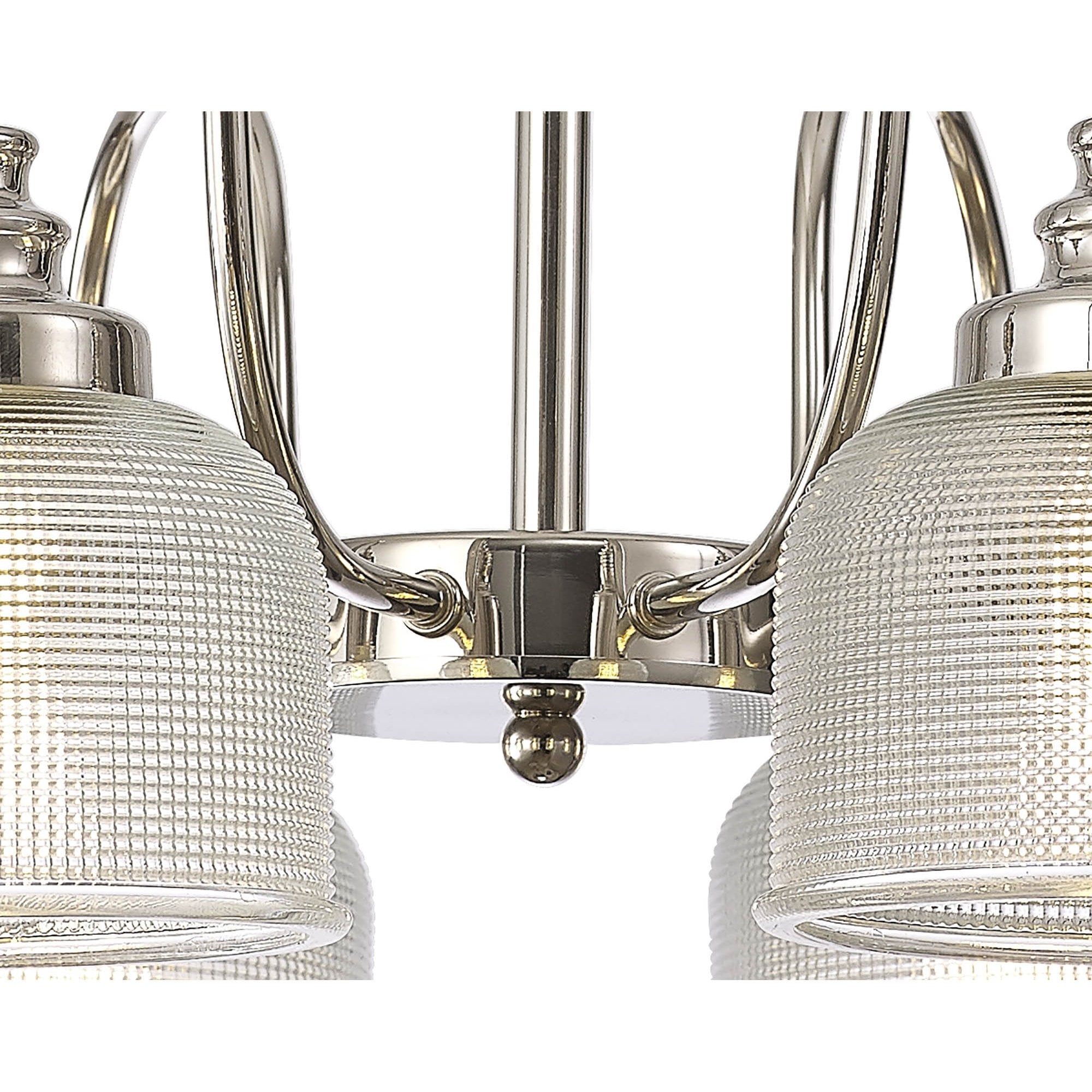 Fabula Maida 8 Light Semi-Flush/Pendant - Polished Nickel & Prismatic Glass