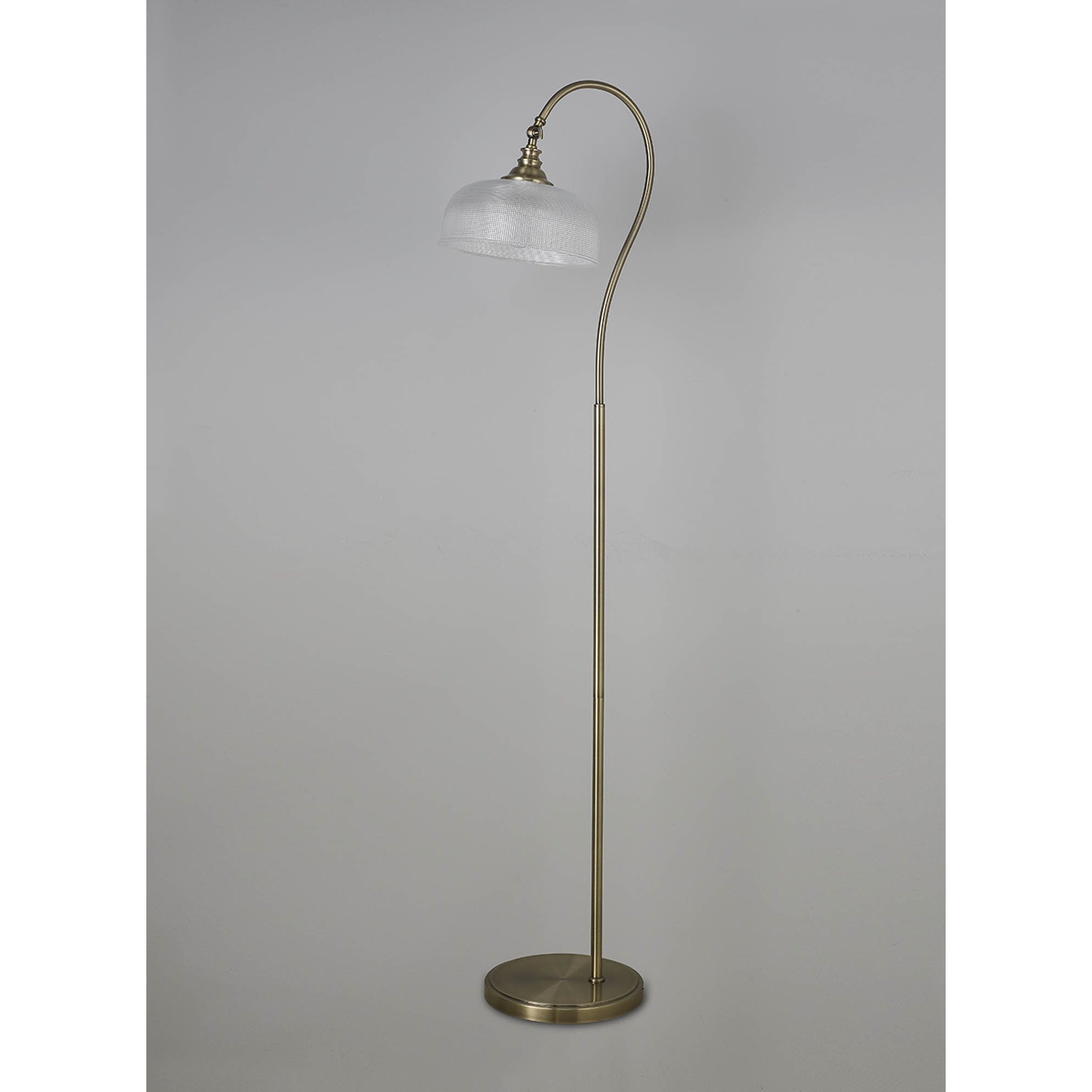 Fabula Maida Single Floor Lamp - Antique Brass & Prismatic Glass